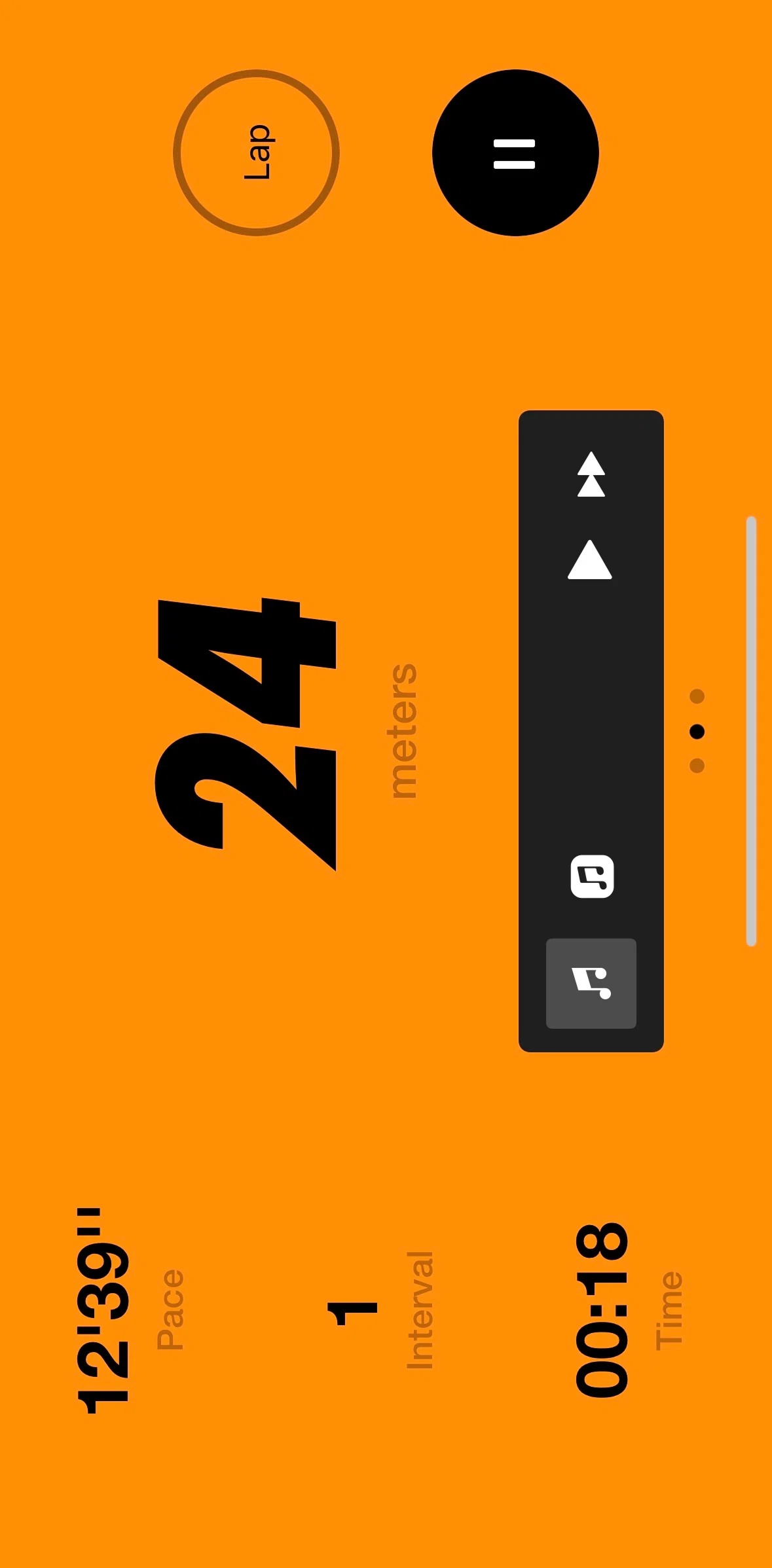 Nike Run Club Screen screen in the Completing a lap flow