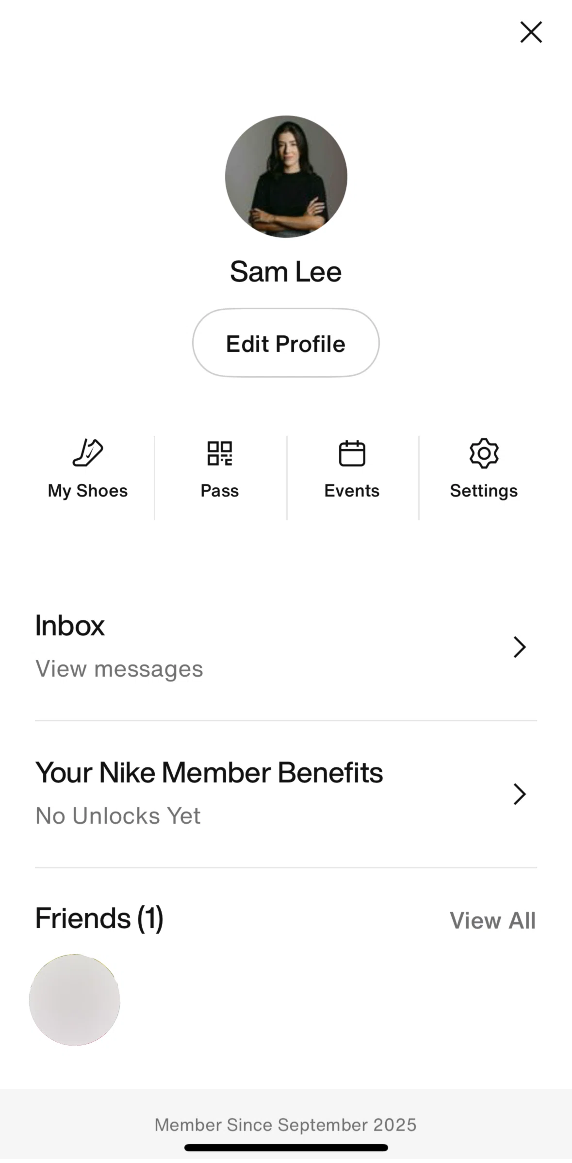 Nike Run Club Screen screen in the Friends flow