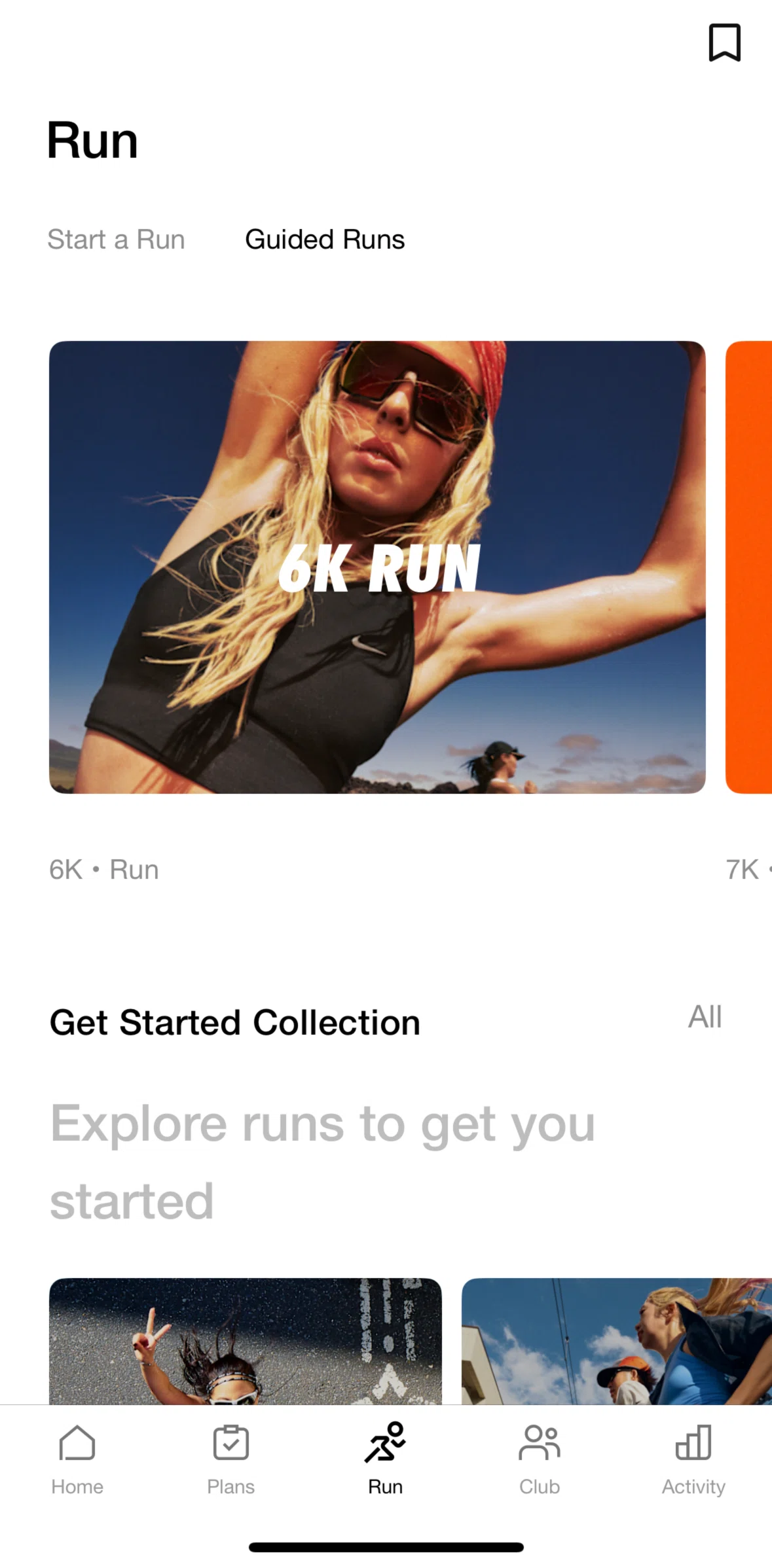 Nike Run Club Screen screen in the Guided run detail flow