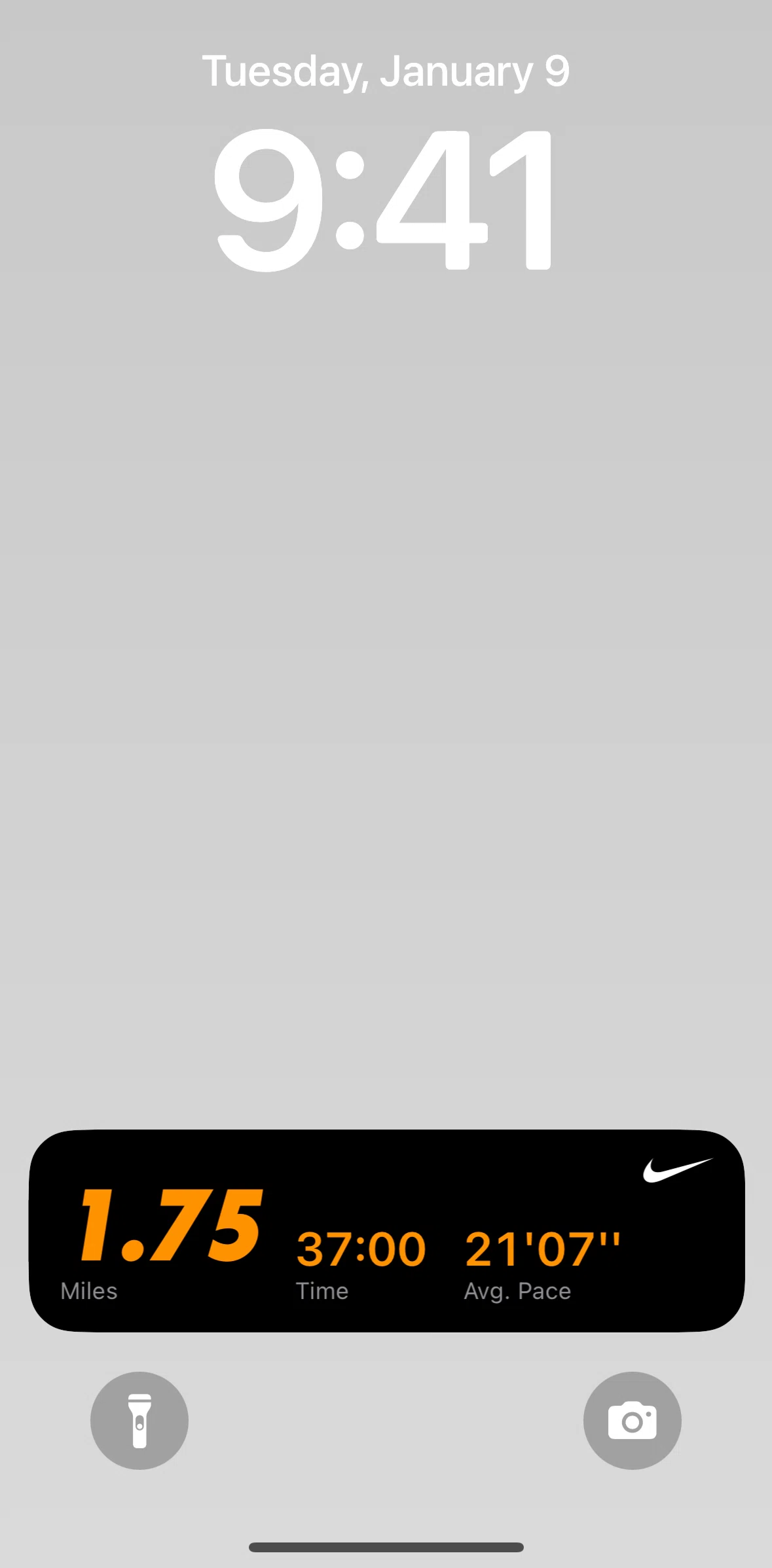 Nike Run Club Screen screen in the Live Activities flow