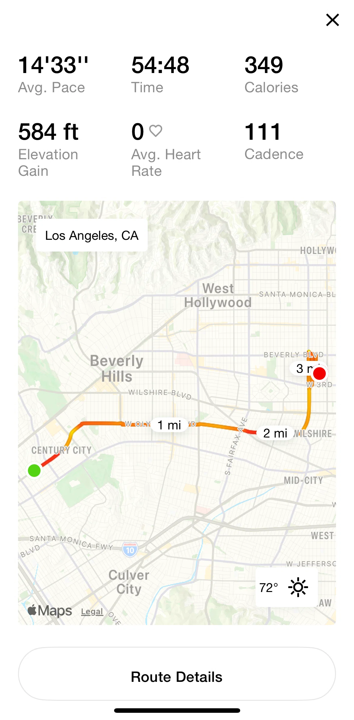 Nike Run Club Screen screen in the Route detail flow