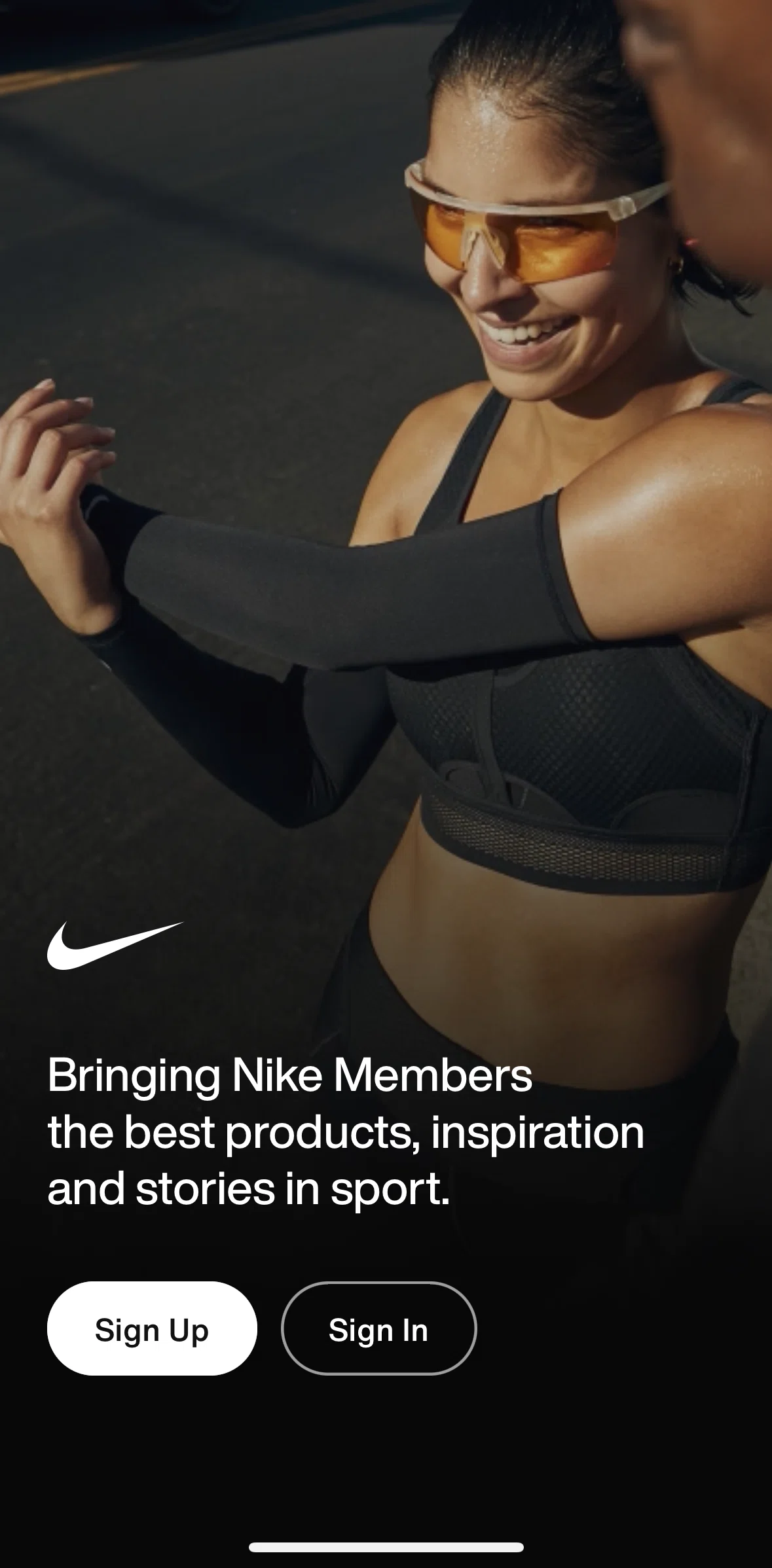 Nike Screen screen in the Logging in flow
