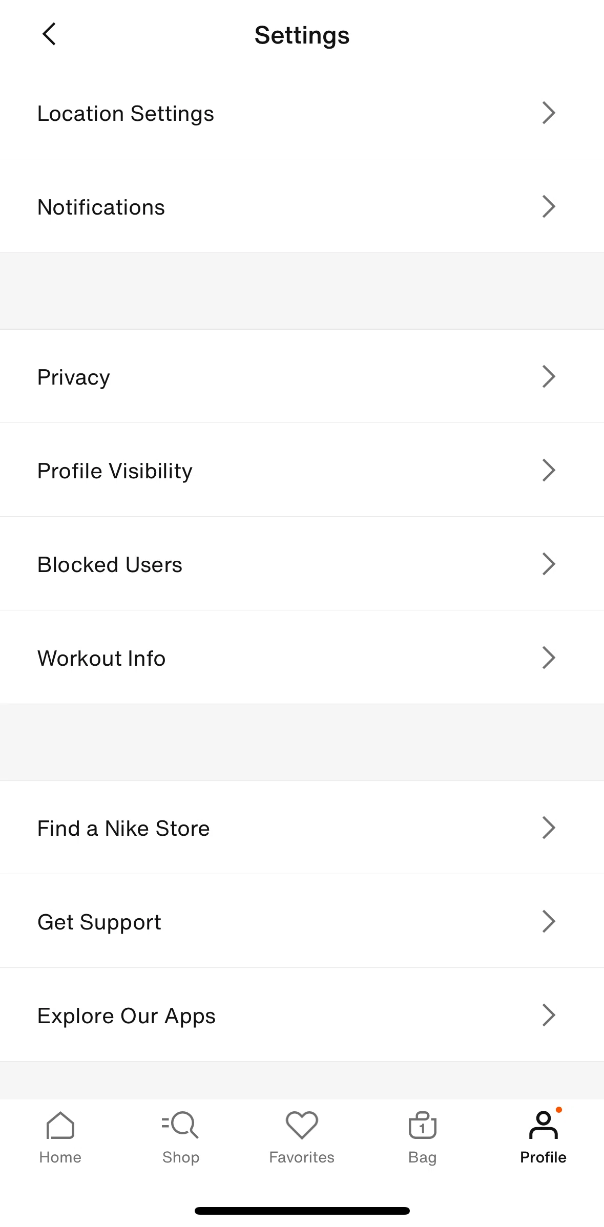Nike Screen screen in the Notifications flow