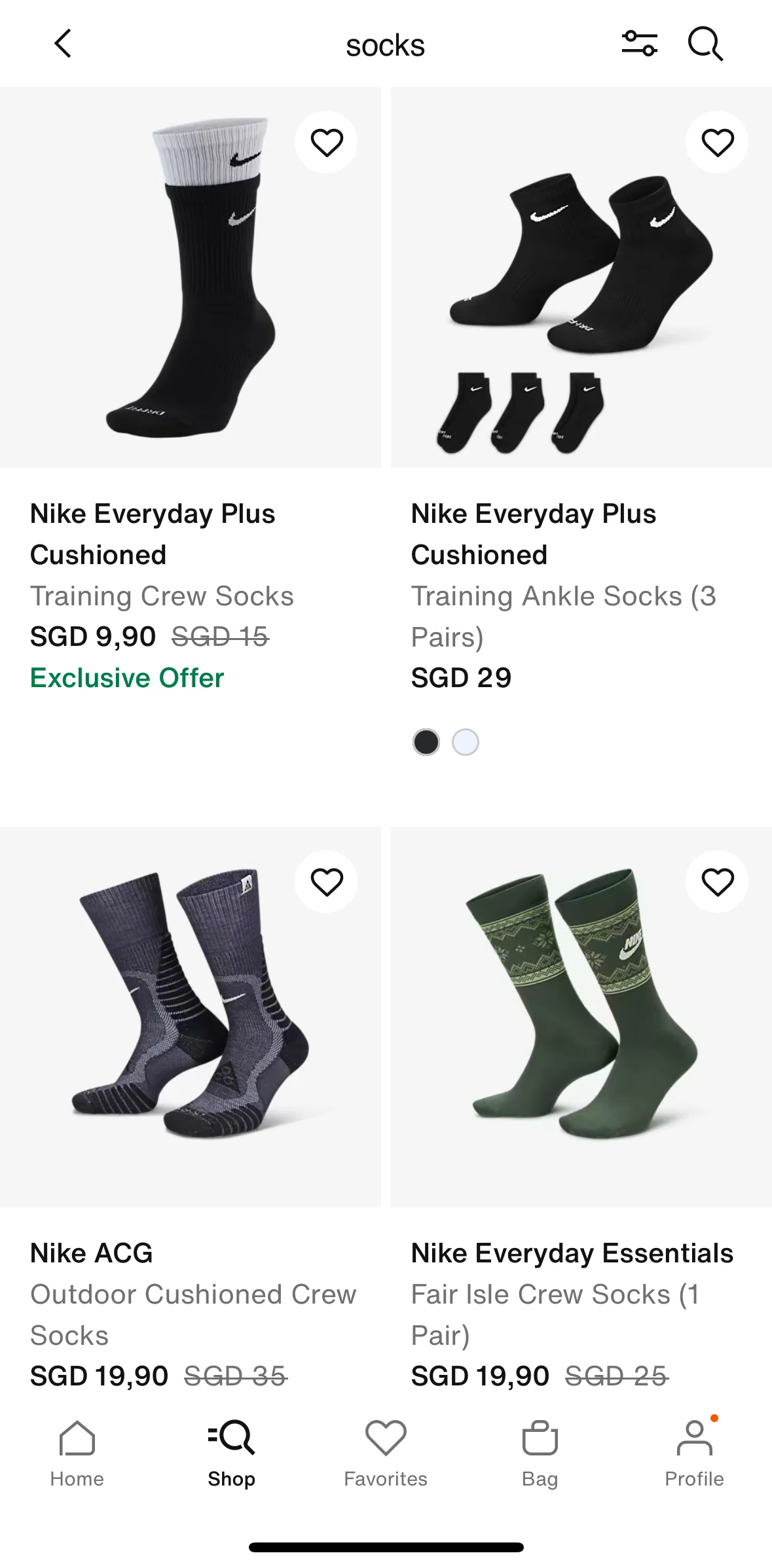 Nike Screen screen in the Product detail flow