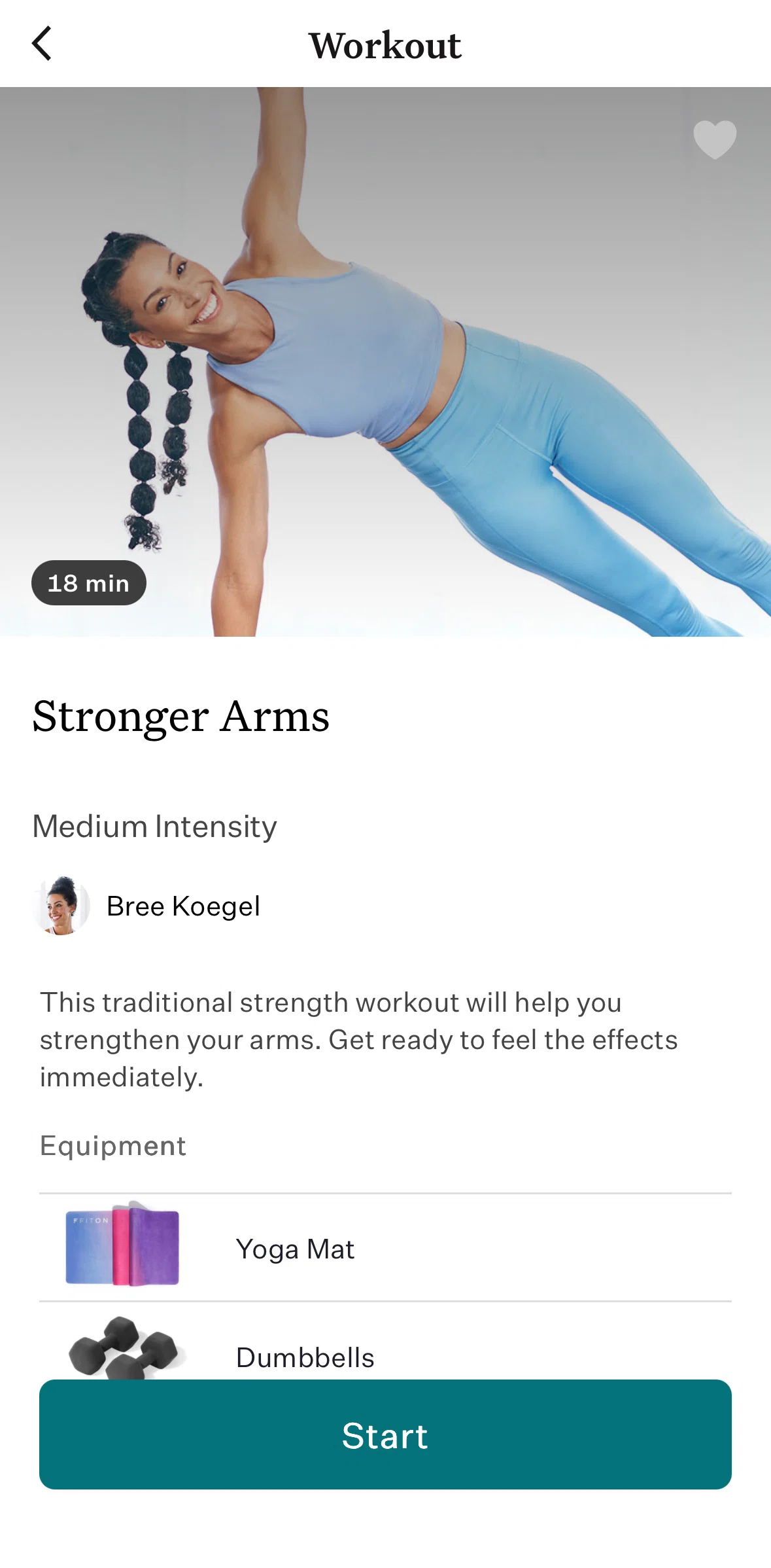 Noom Screen screen in the Completing a workout flow