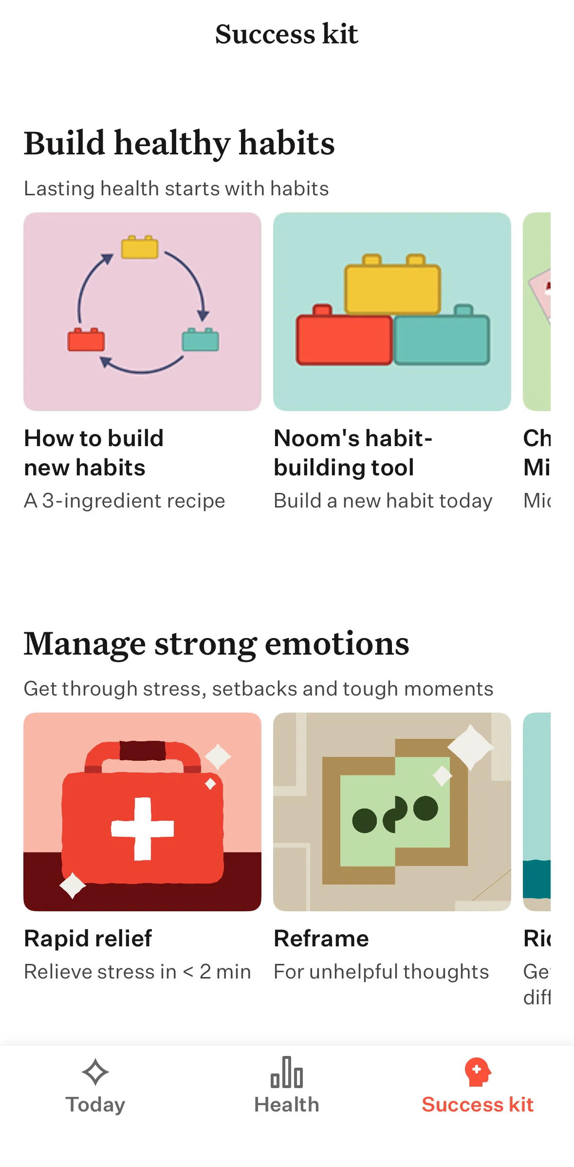 Noom Screen screen in the Completing an exercise flow