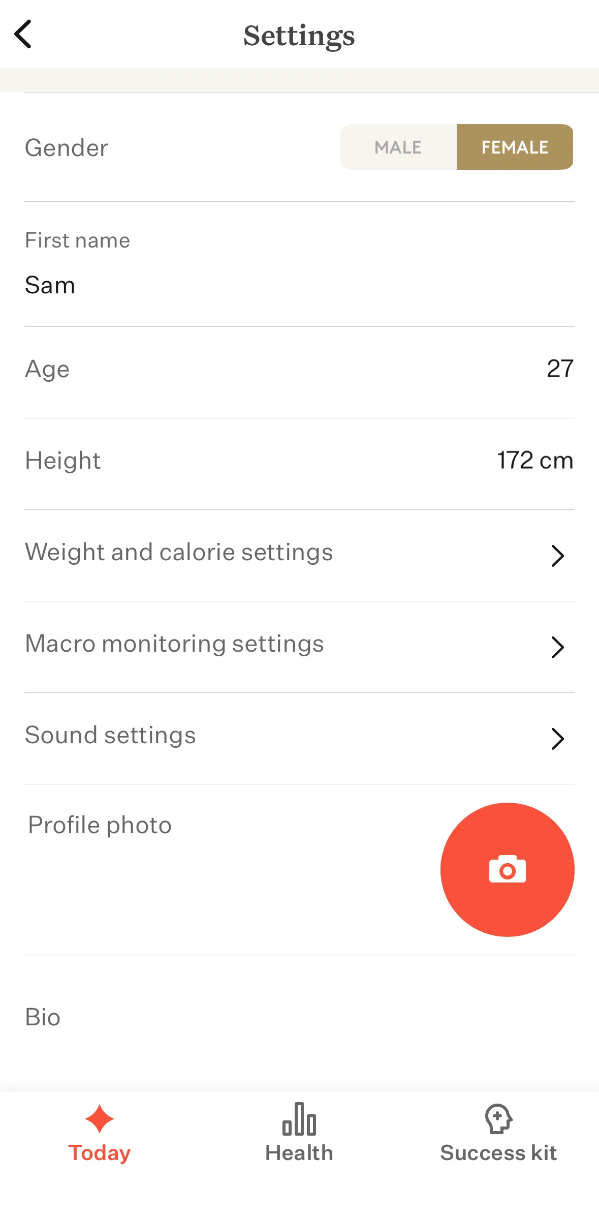 Noom Screen screen in the Updating weight & calorie settings flow