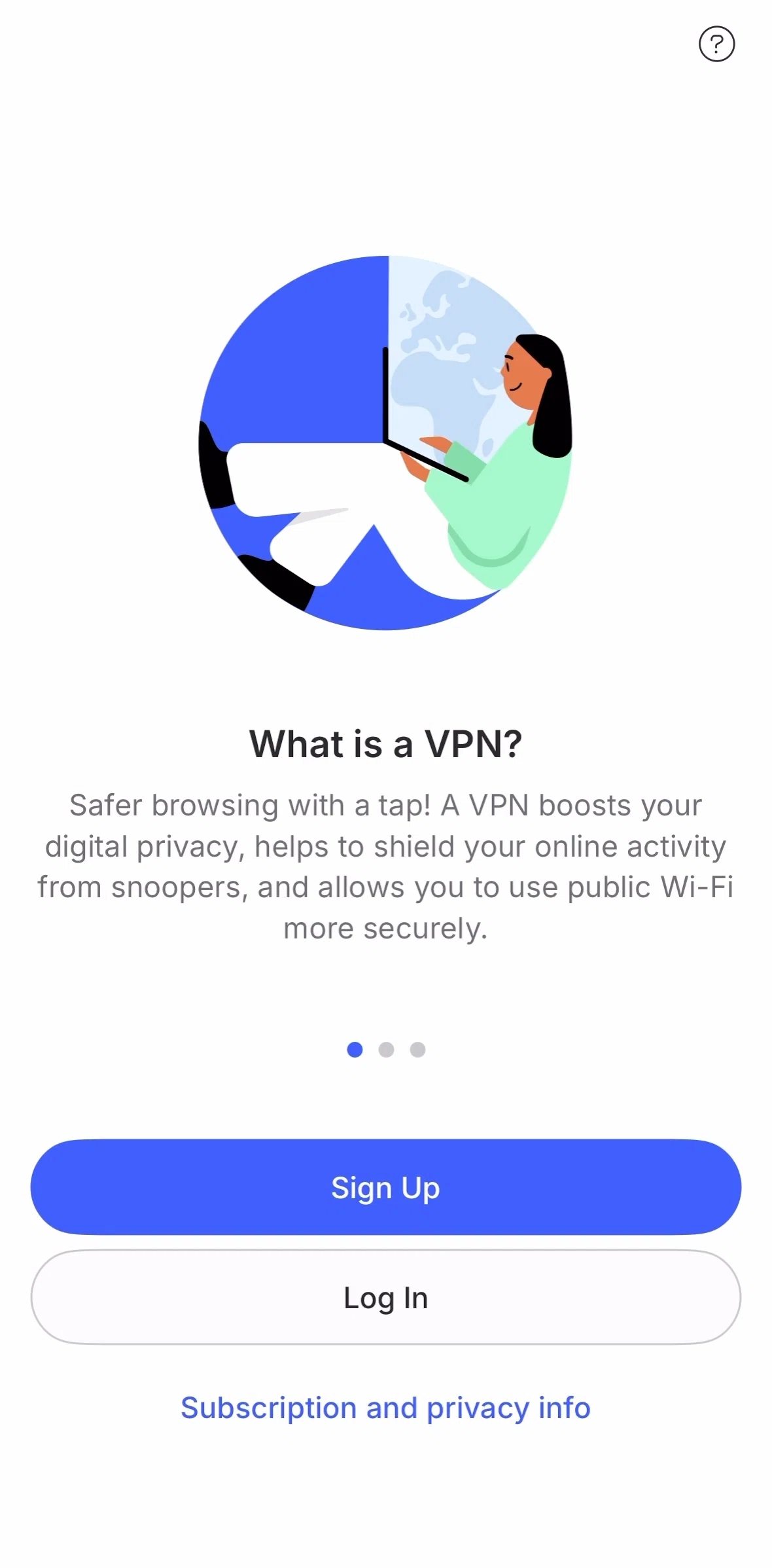 NordVPN Screen screen in the Logging in flow