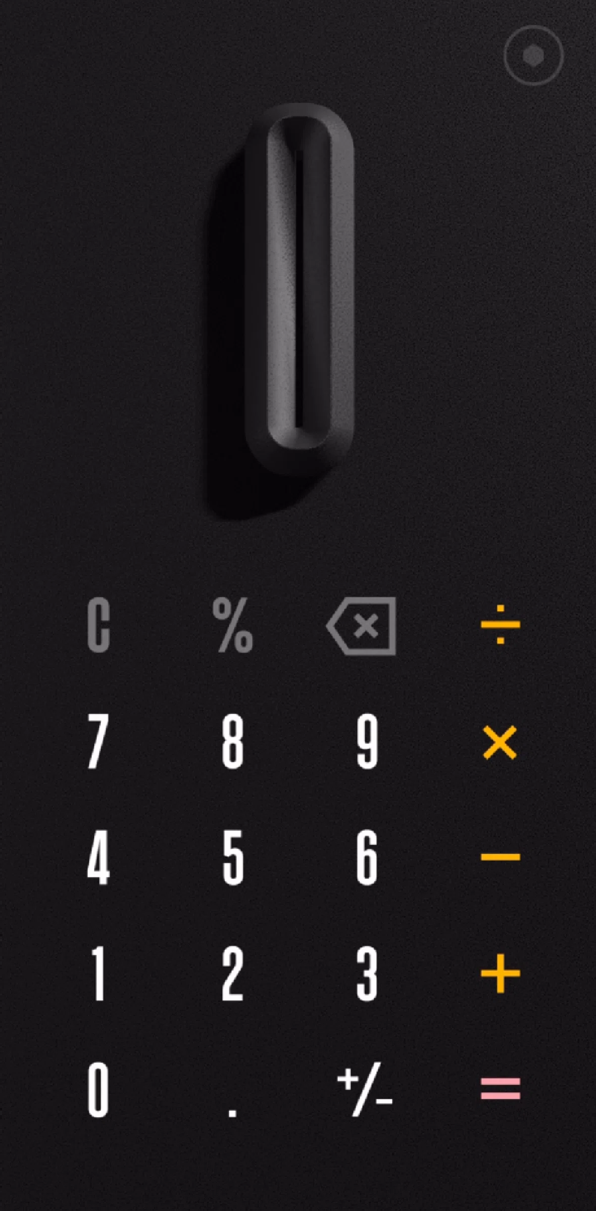 (Not Boring) Calculator Screen screen in the Settings flow