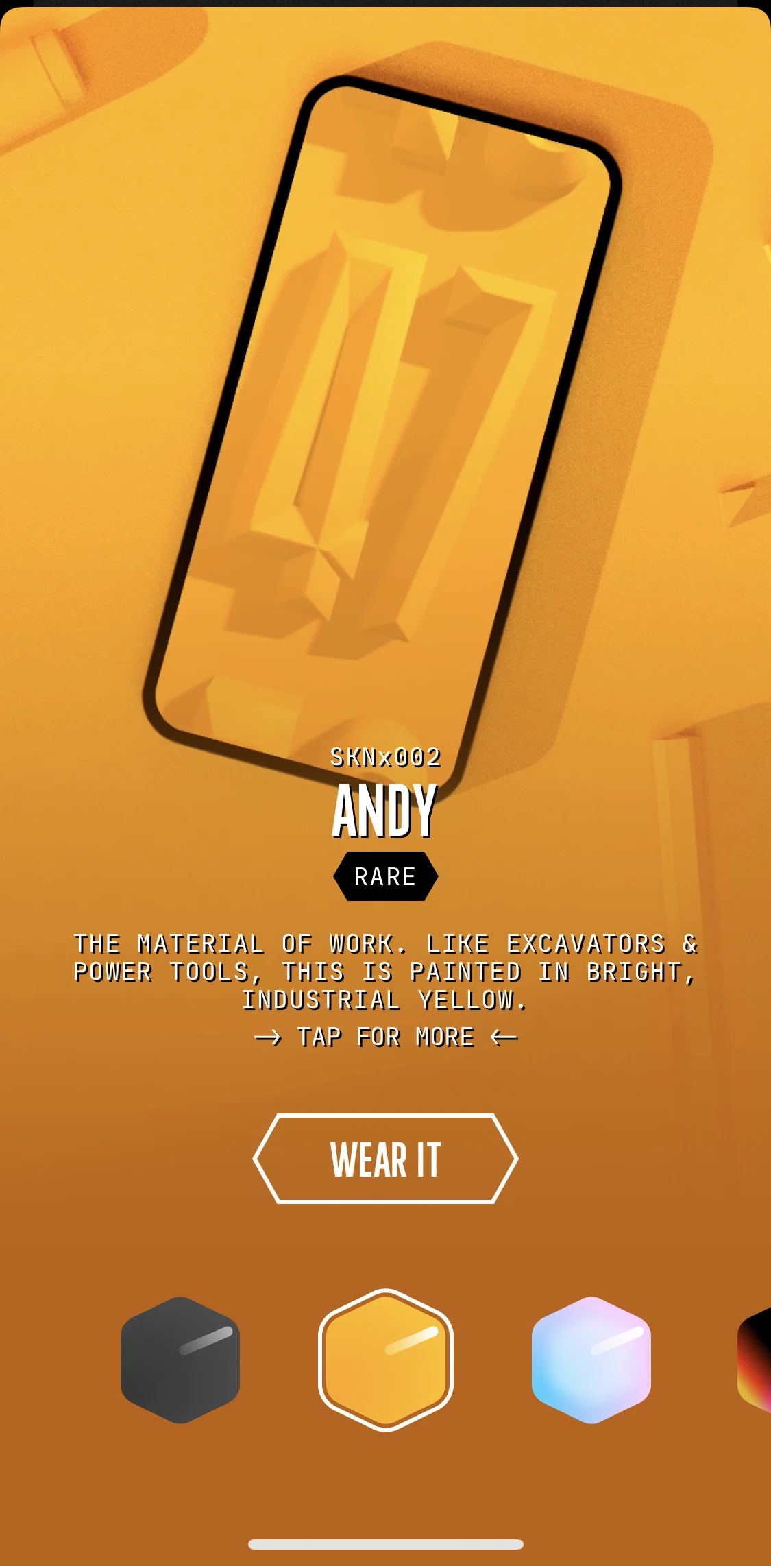 (Not Boring) Habits Screen screen in the Changing app skin flow