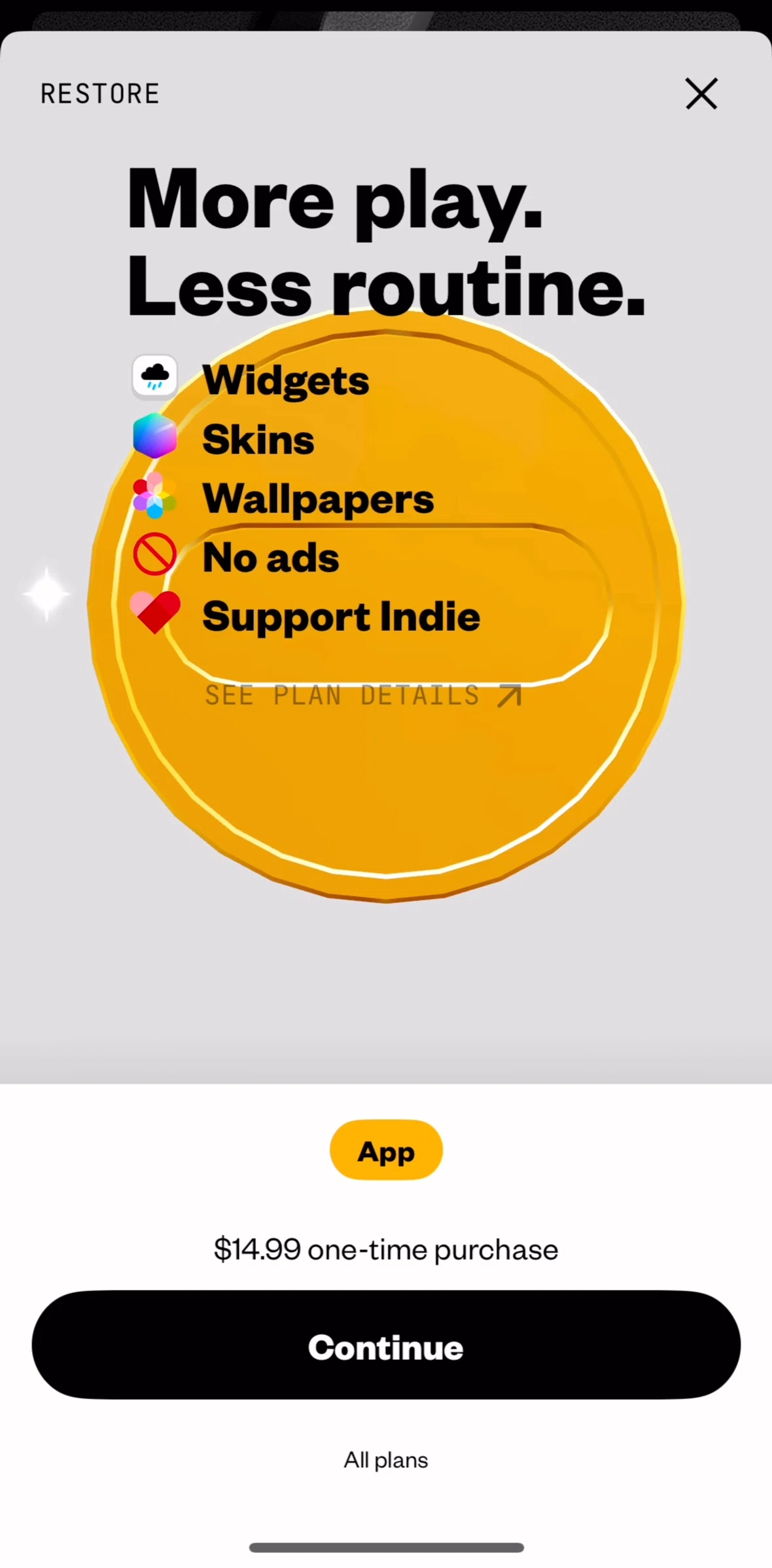 (Not Boring) Timer Screen screen in the Plan details flow