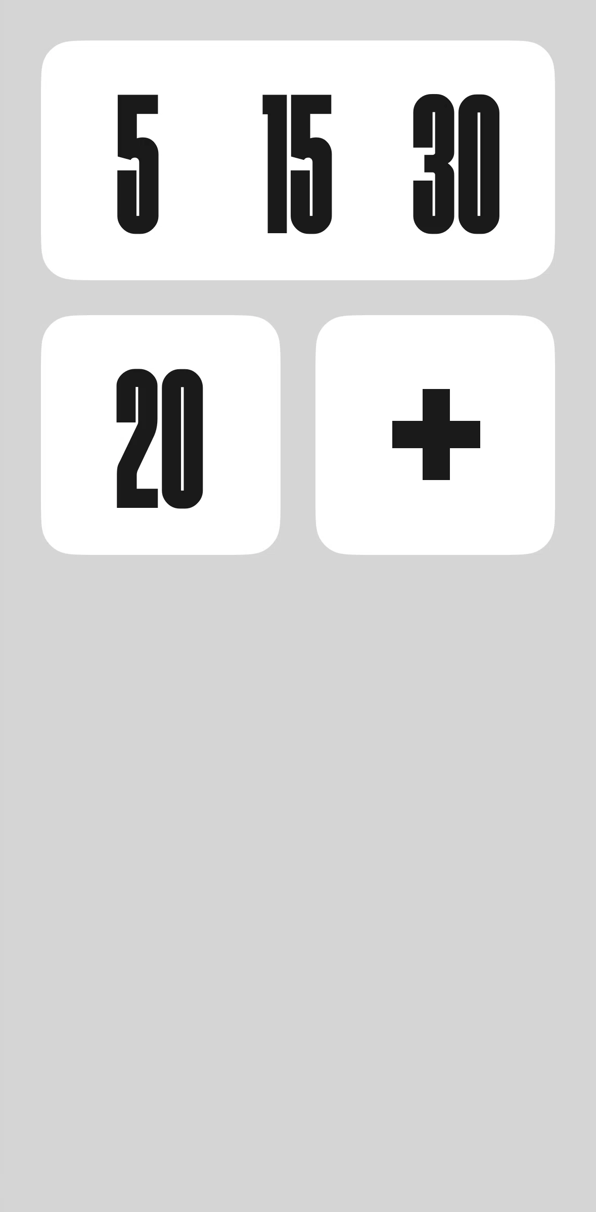 (Not Boring) Timer Screen screen in the Widgets flow