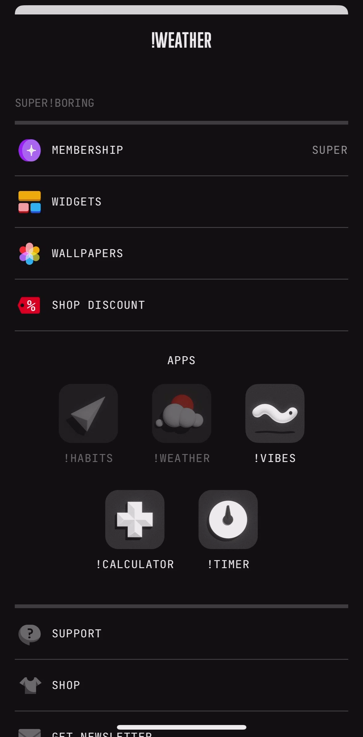 (Not Boring) Weather Screen screen in the Membership flow
