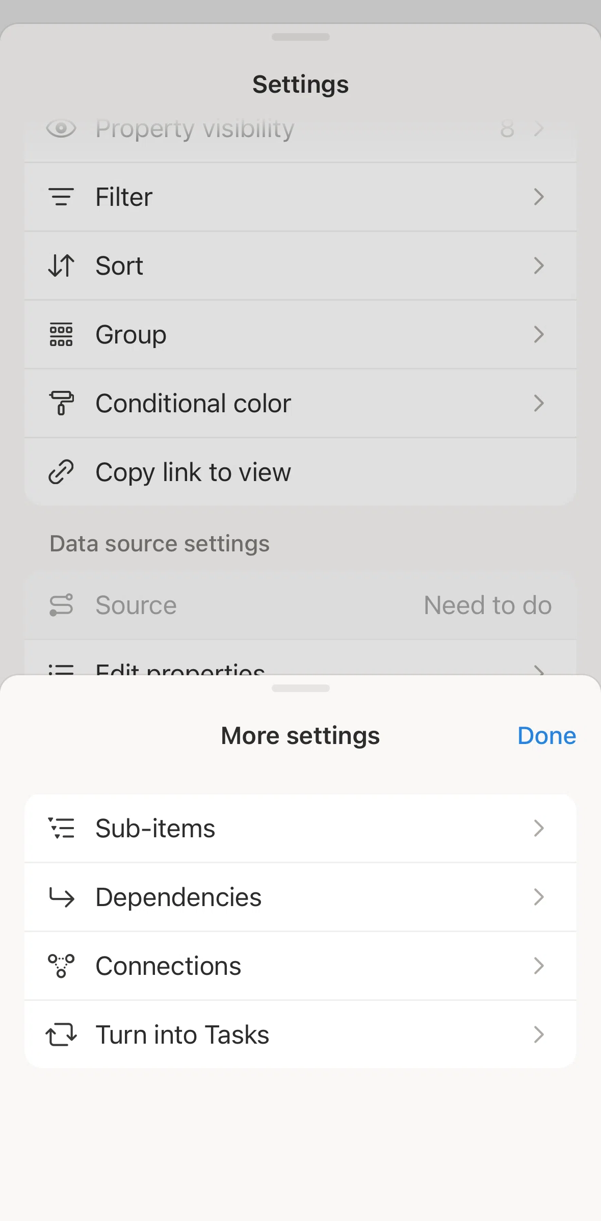 Notion Screen screen in the Adding Google Drive to database flow