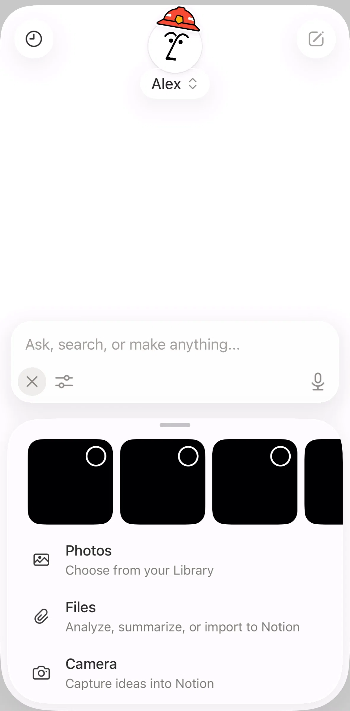 Notion Screen screen in the Asking Notion AI (files) flow