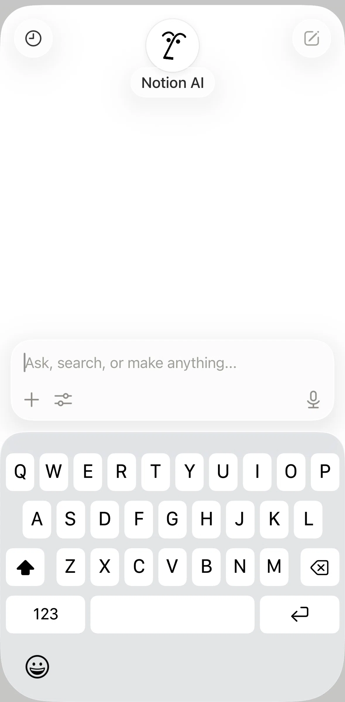 Notion Screen screen in the Asking Notion AI (photos) flow