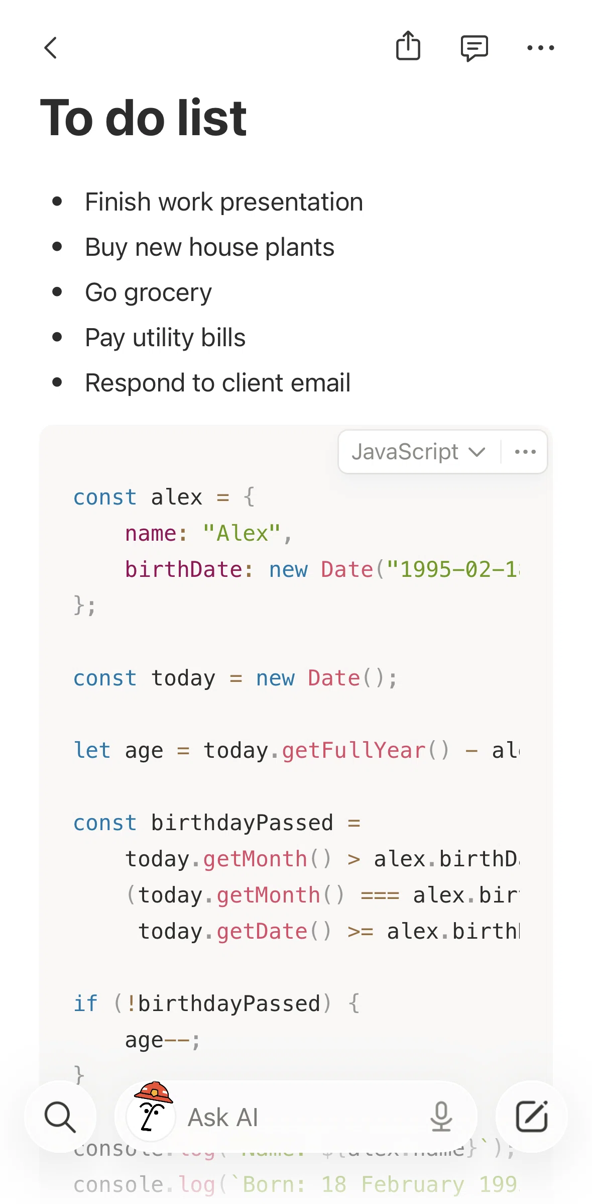 Notion Screen screen in the Changing a programming language flow