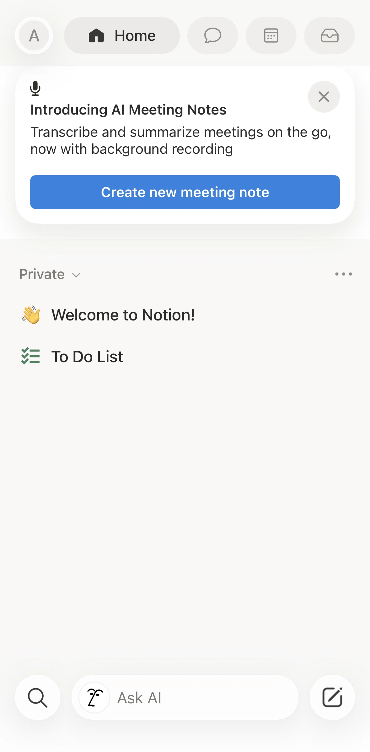 Notion Screen screen in the Chats flow