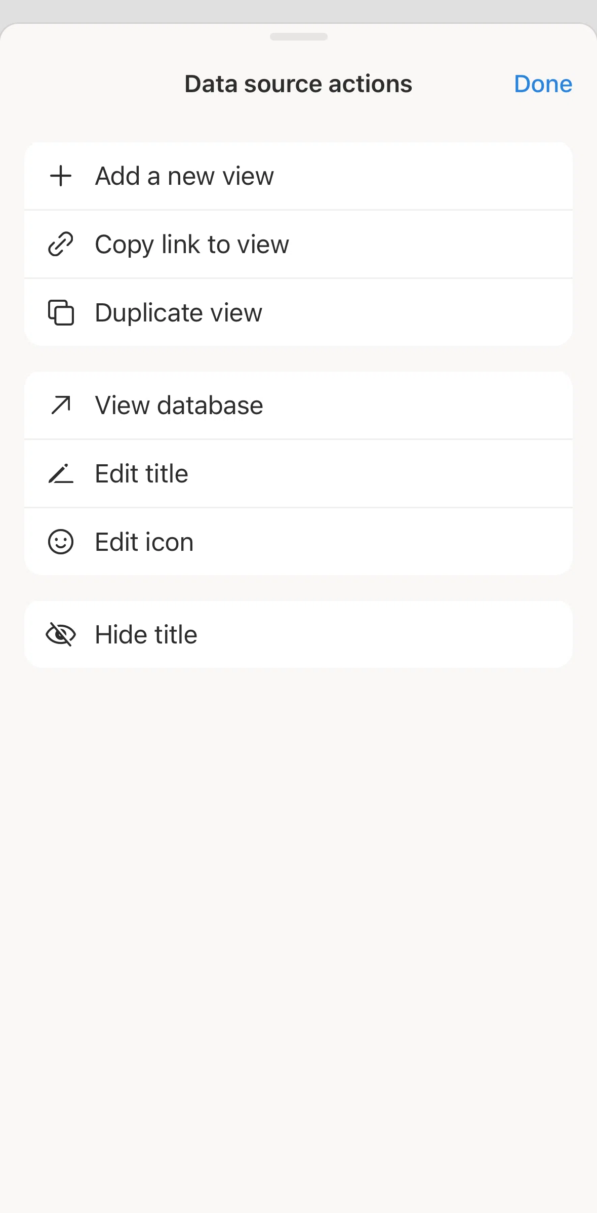 Notion Screen screen in the Hiding a title flow