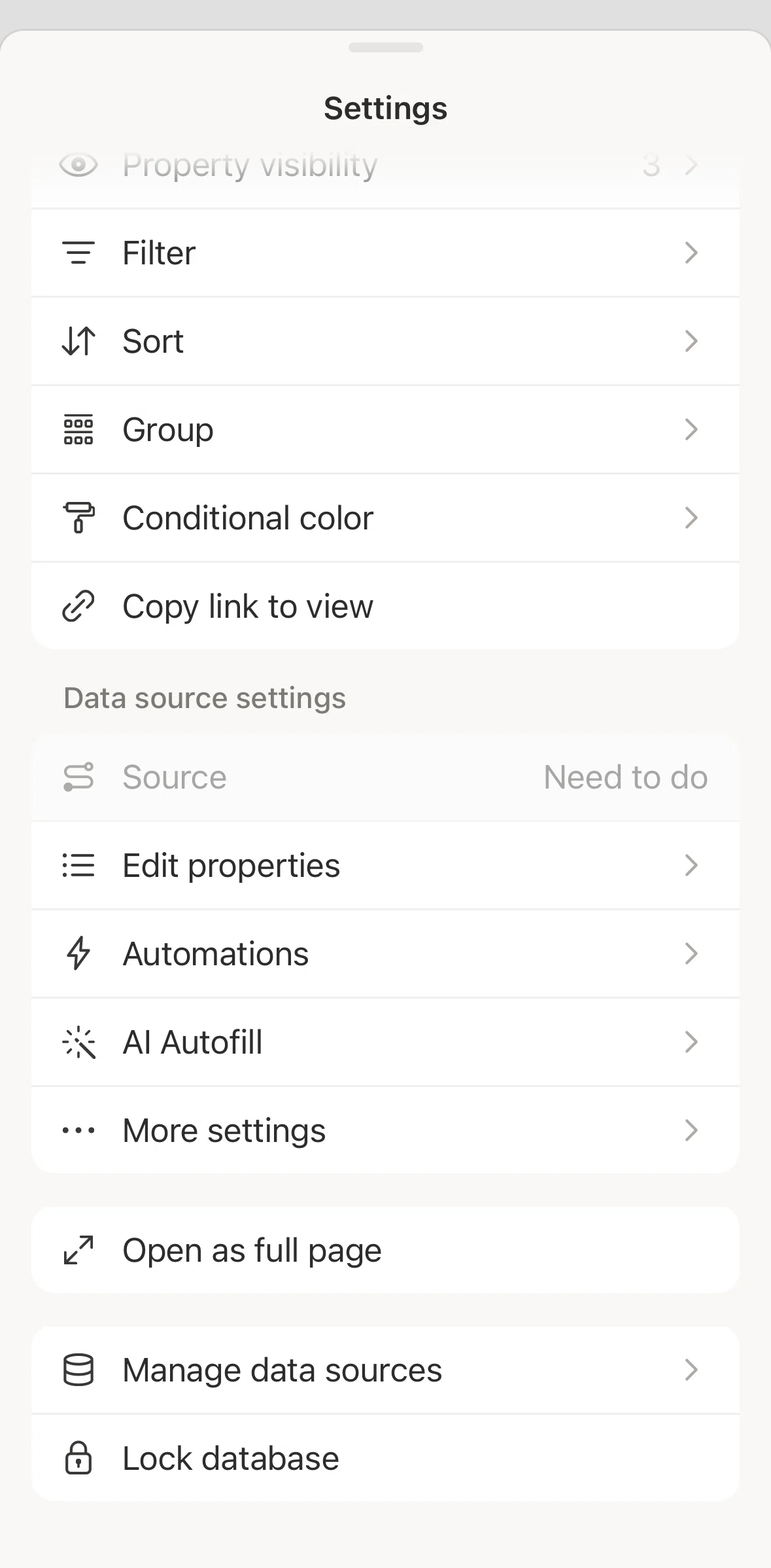 Notion Screen screen in the Locking a database flow