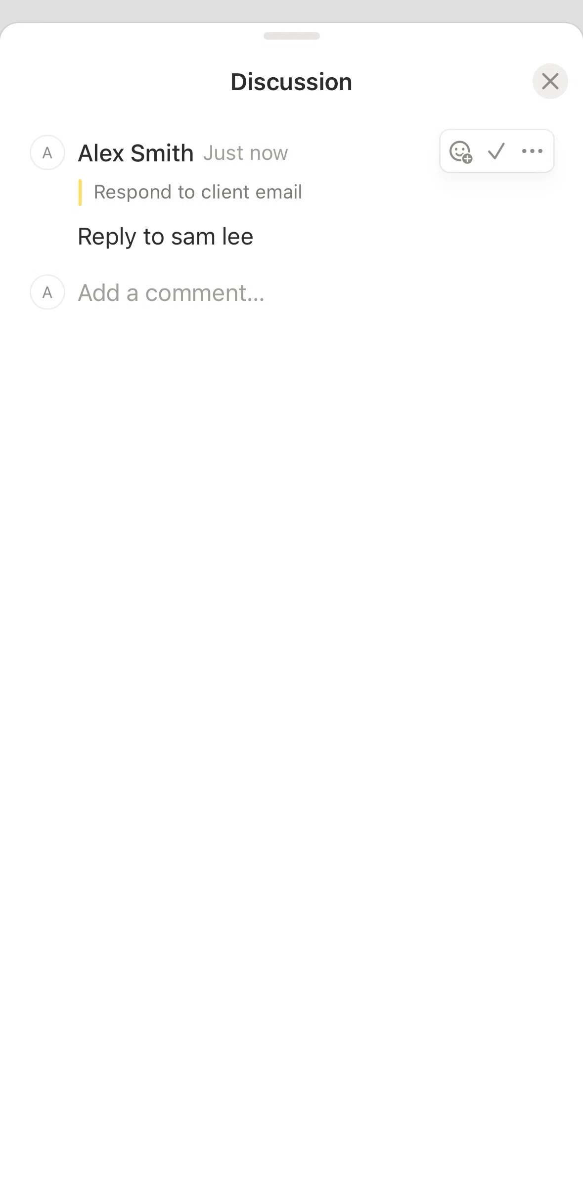 Notion Screen screen in the Marking a comment as unread flow