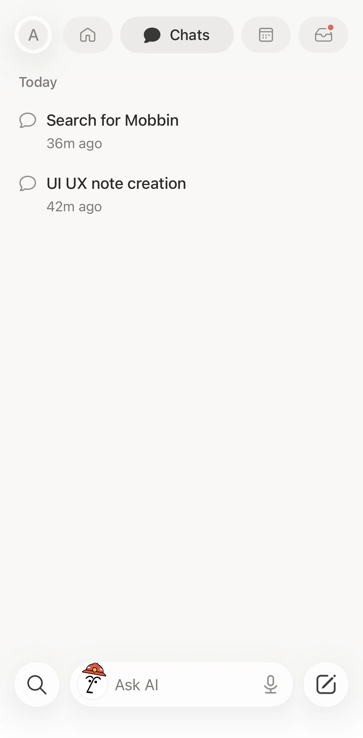 Notion Screen screen in the Renaming a chat flow