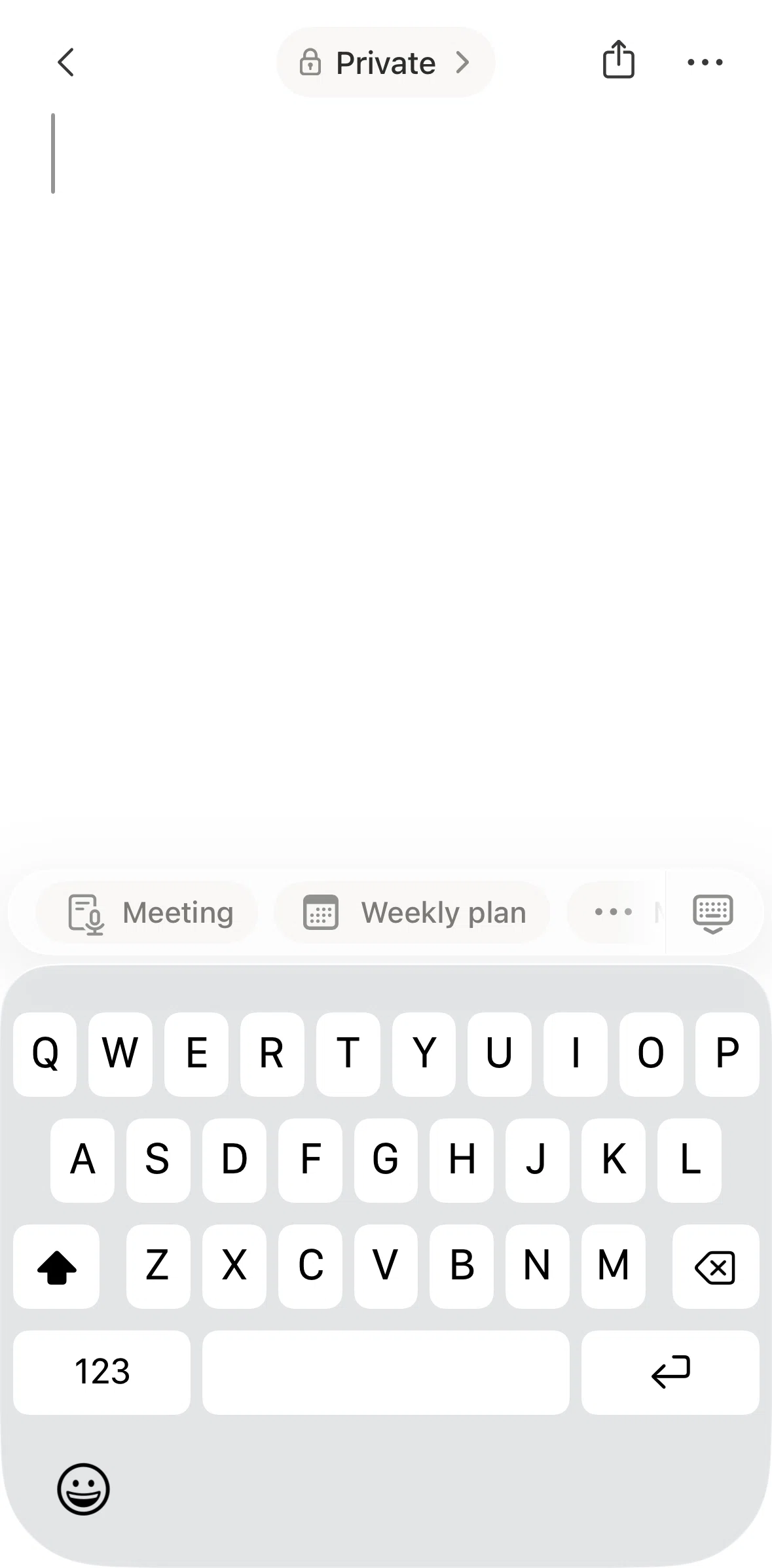Notion Screen screen in the Templates flow