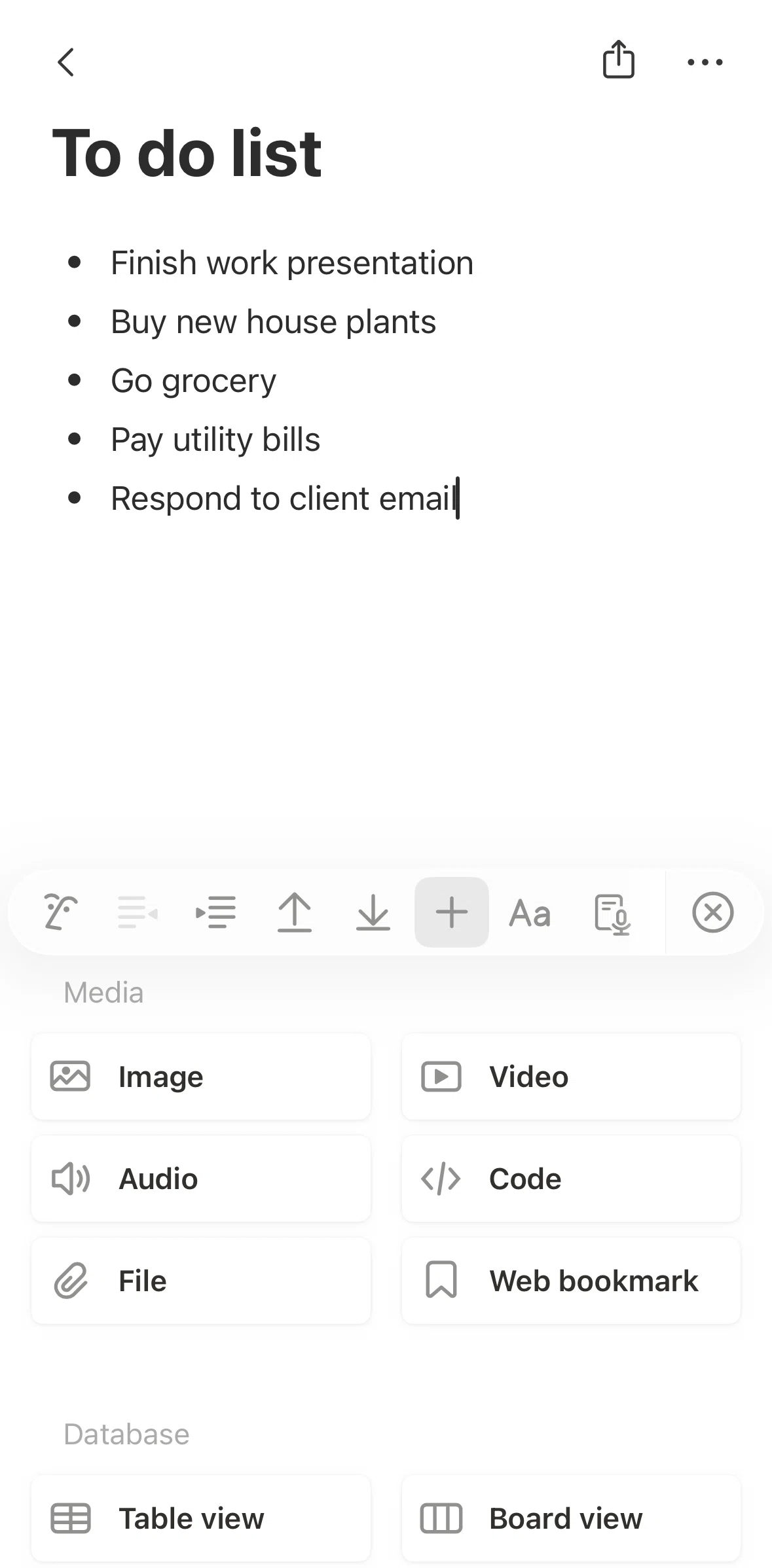 Notion Screen screen in the Uploading a file flow
