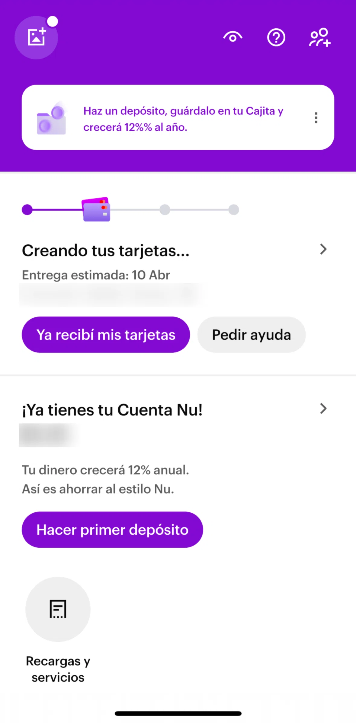 Nu Screen screen in the Activating a card flow