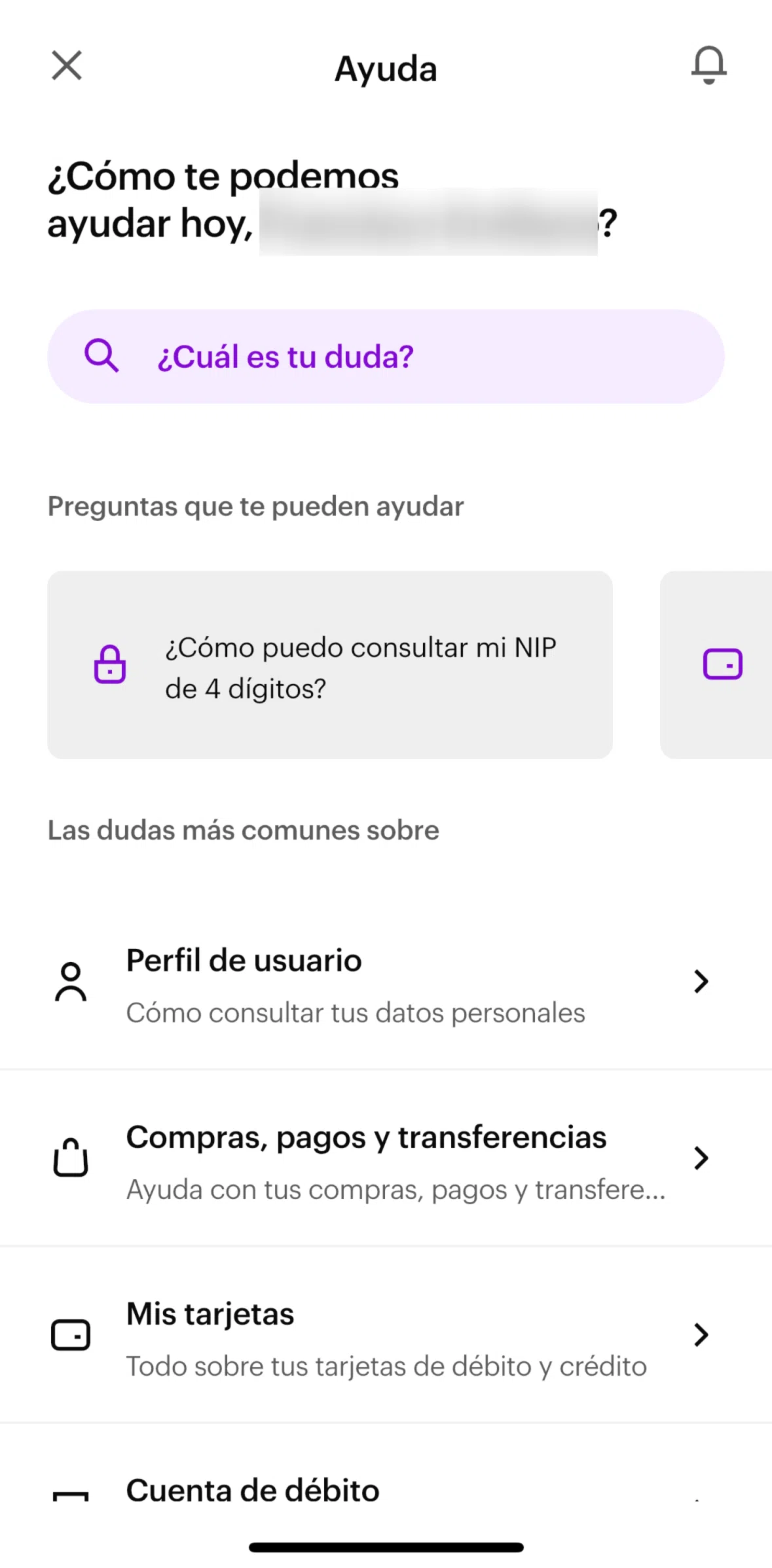 Nu Screen screen in the Notifications (help center) flow
