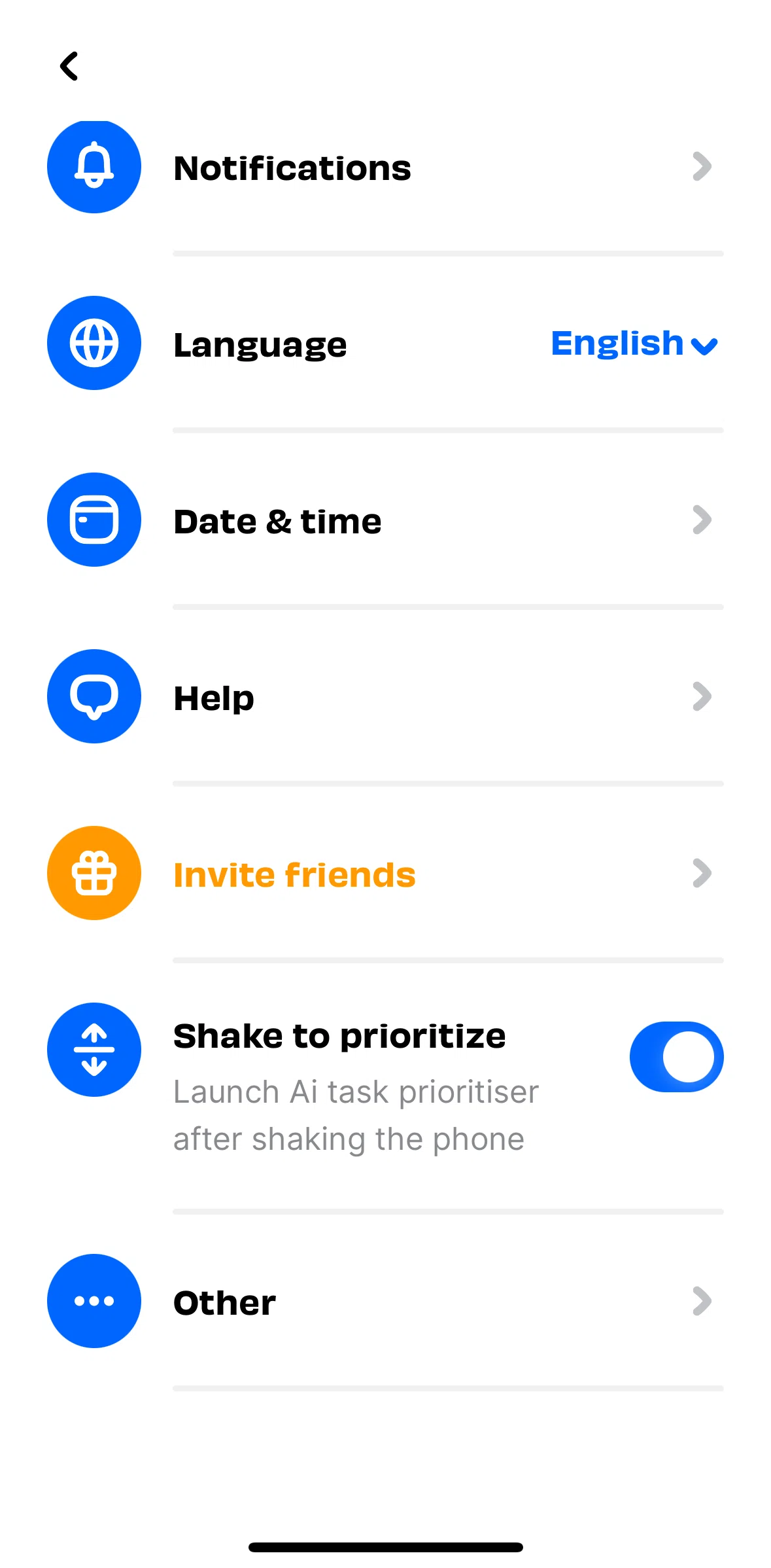 Numo Screen screen in the Changing date and time flow