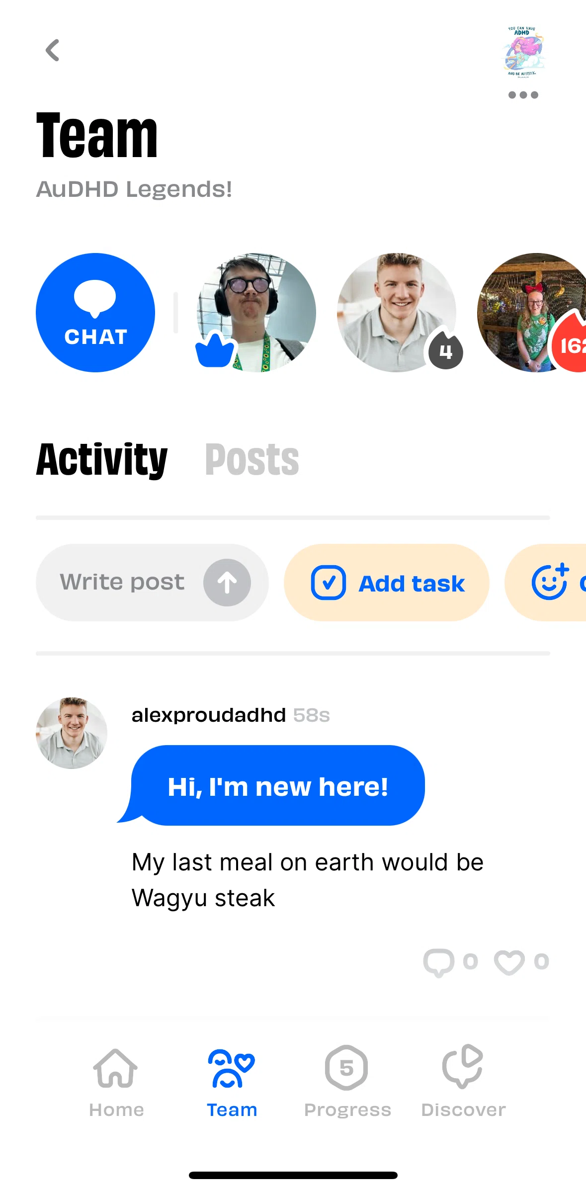 Numo Screen screen in the Chats flow