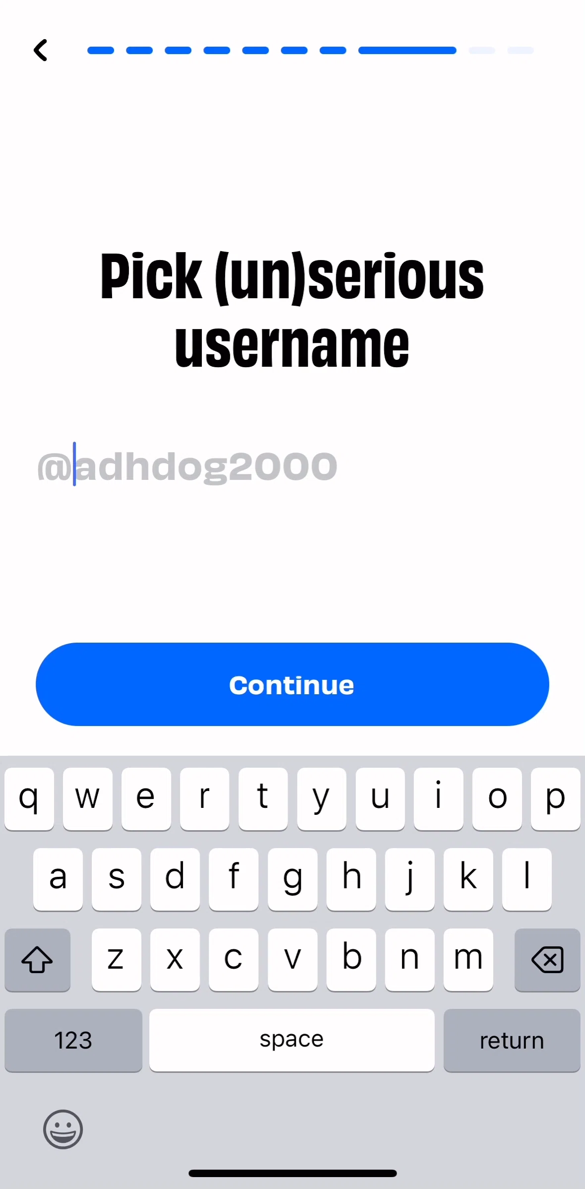 Numo Screen screen in the Creating a profile flow