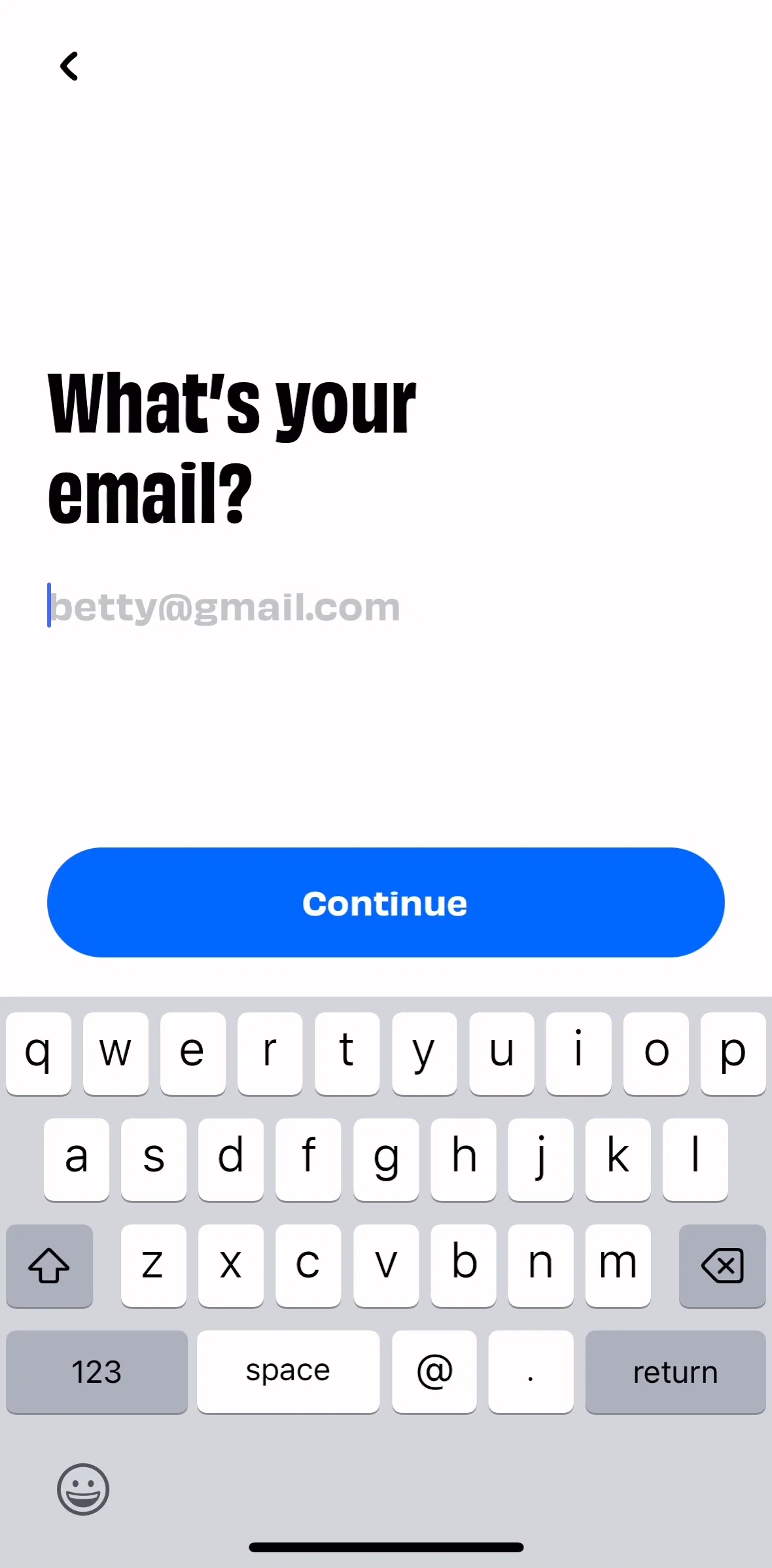 Numo Screen screen in the Creating an account flow