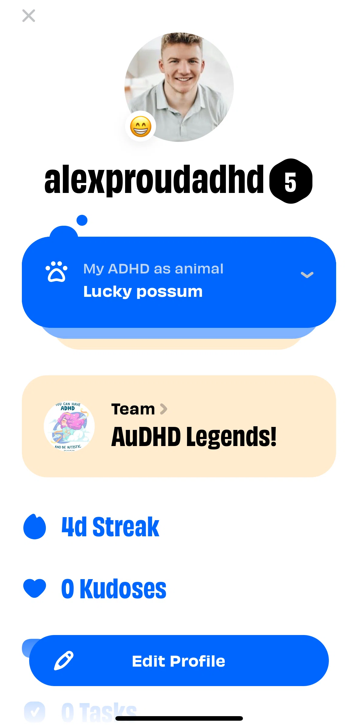 Numo Screen screen in the Editing profile flow