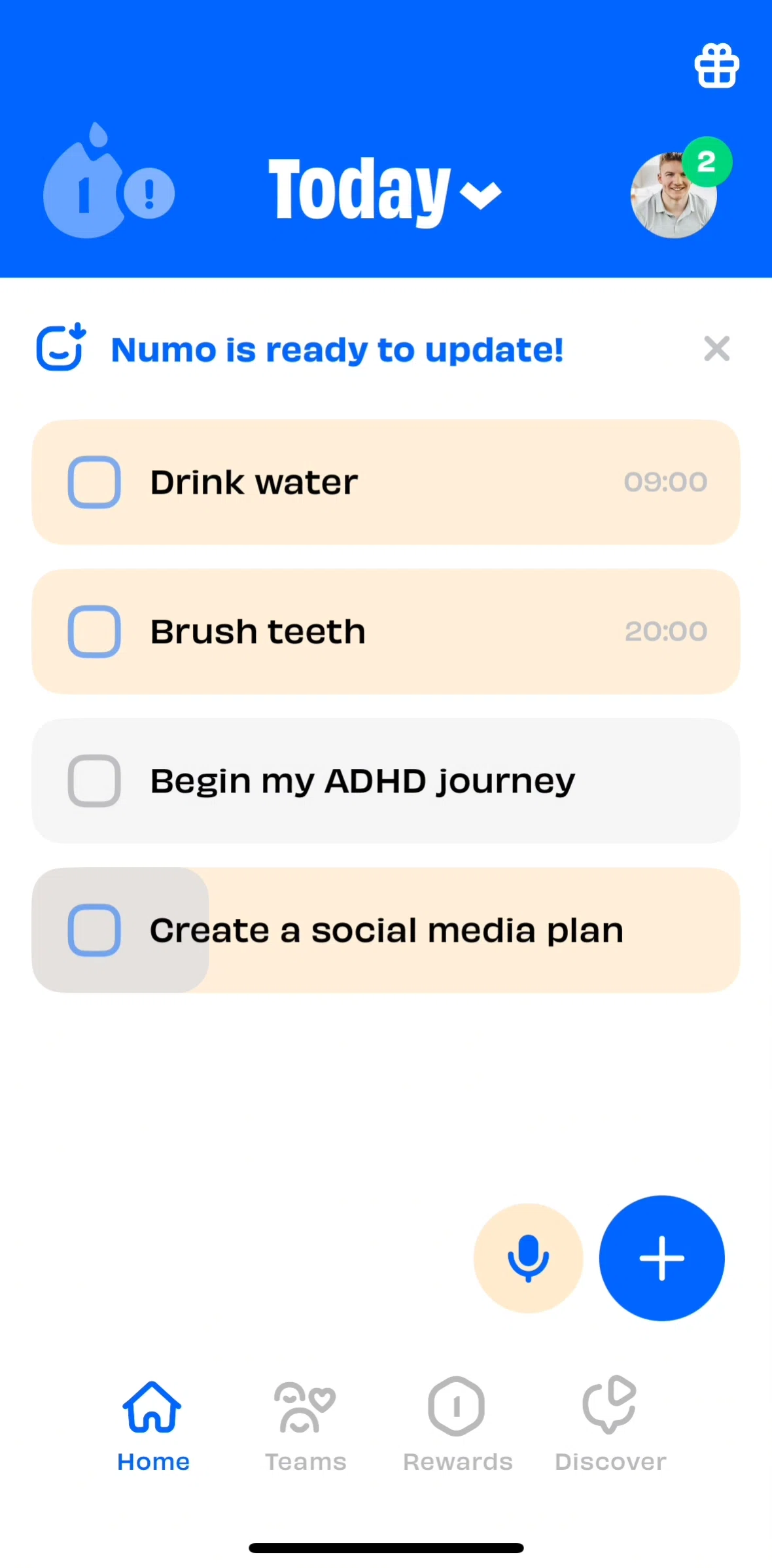 Numo Screen screen in the Profile flow