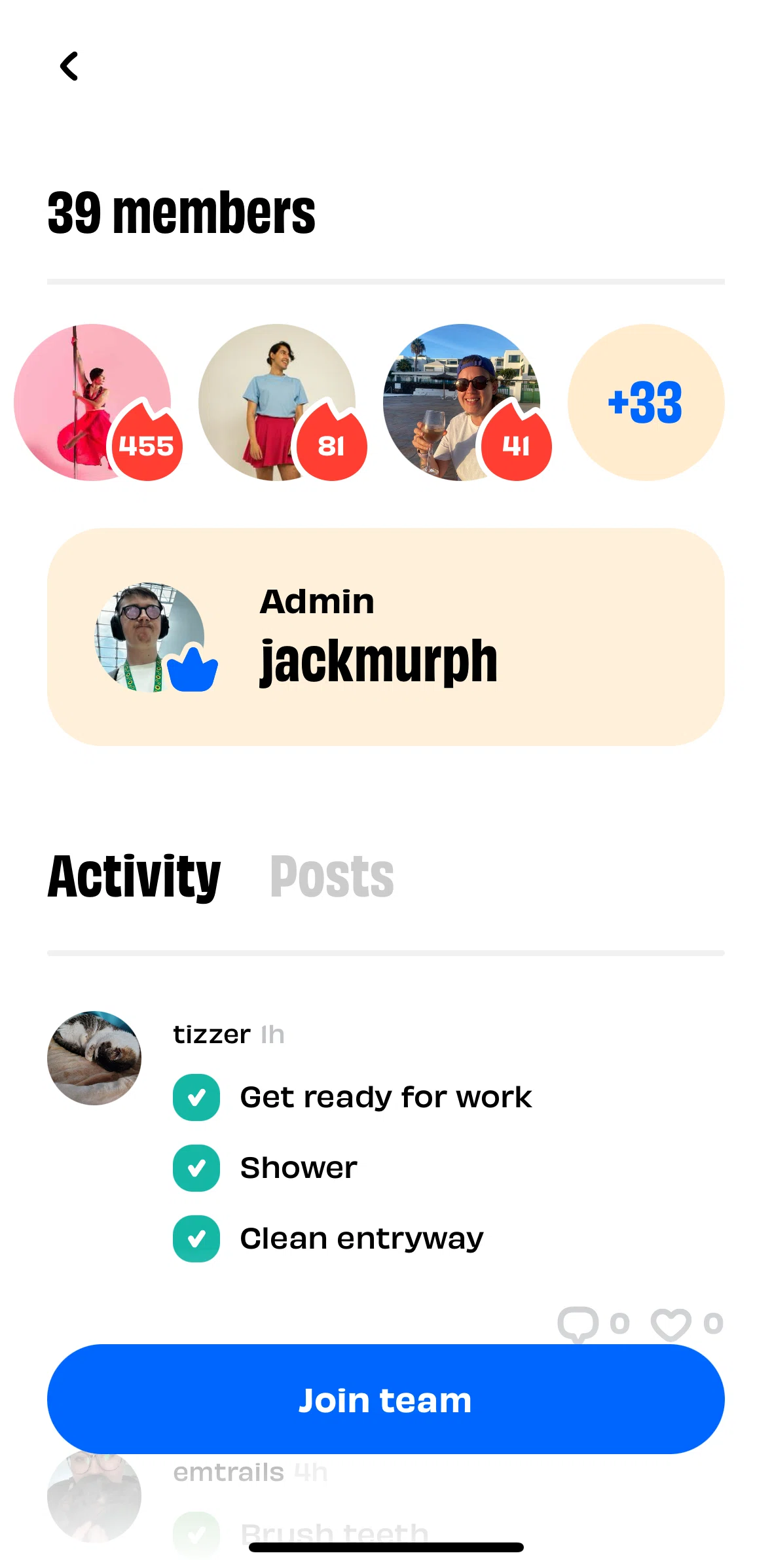 Numo Screen screen in the User profile flow