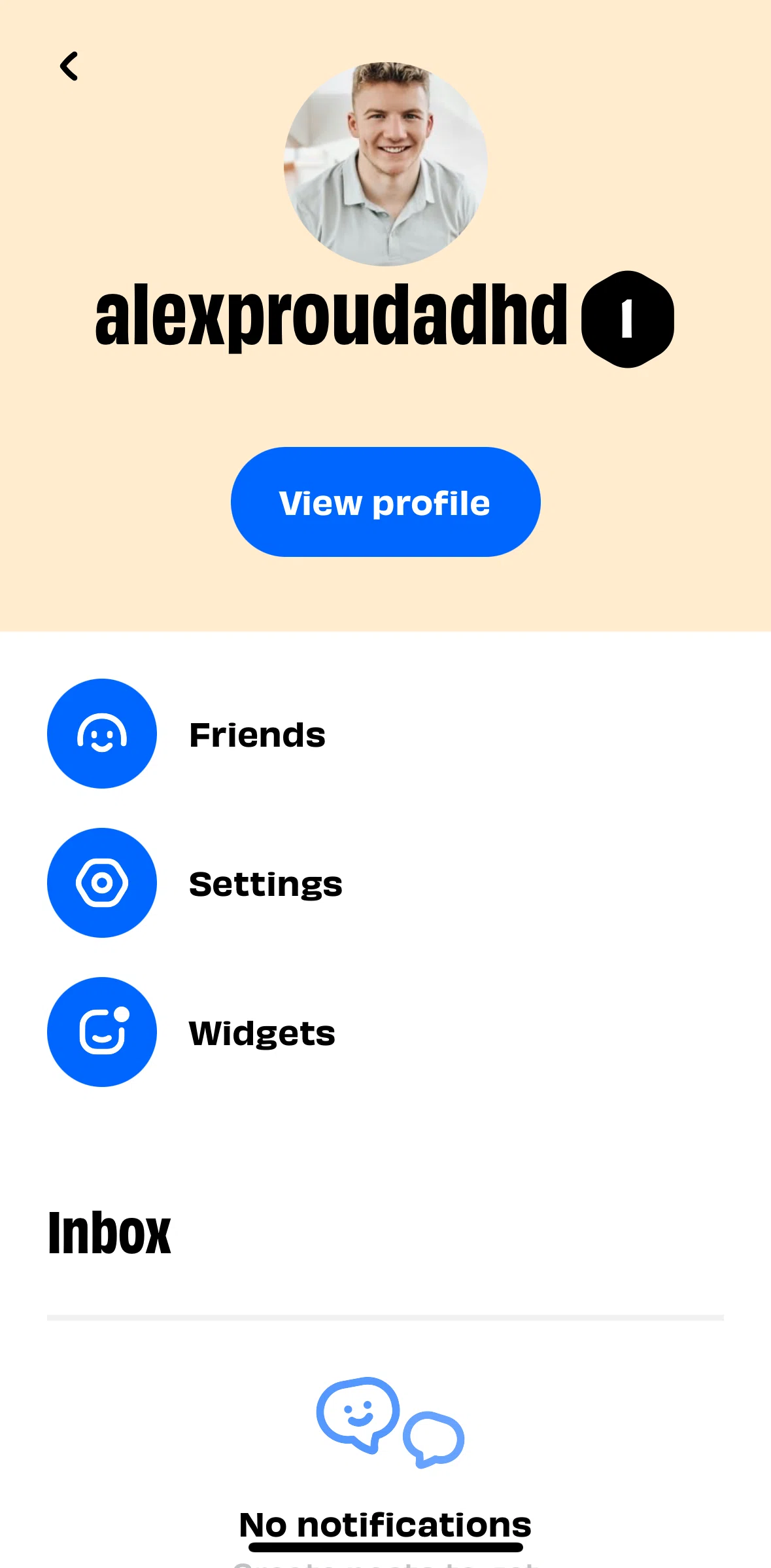 Numo Screen screen in the View profile flow