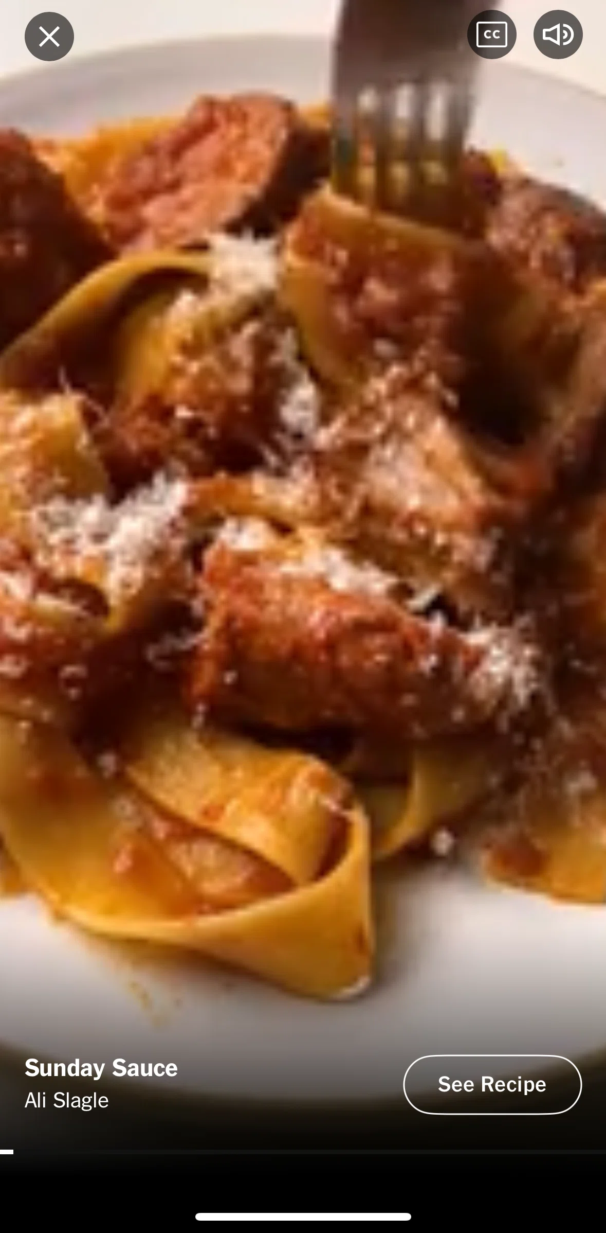 NYT Cooking Screen screen in the Adding closed captions flow