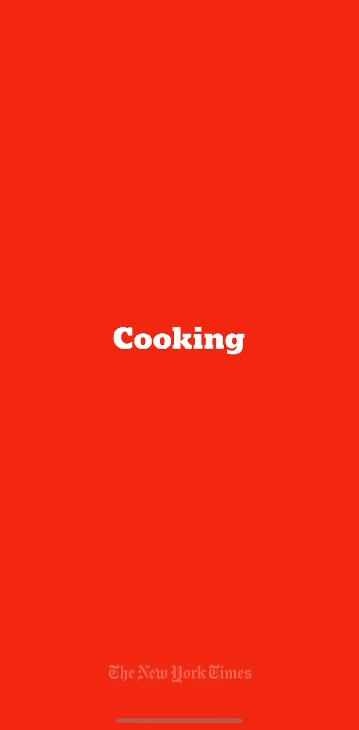 NYT Cooking Screen screen in the Onboarding flow