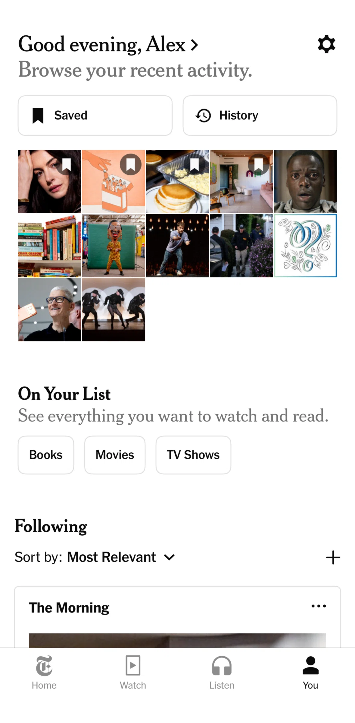 NYTimes Screen screen in the Settings flow