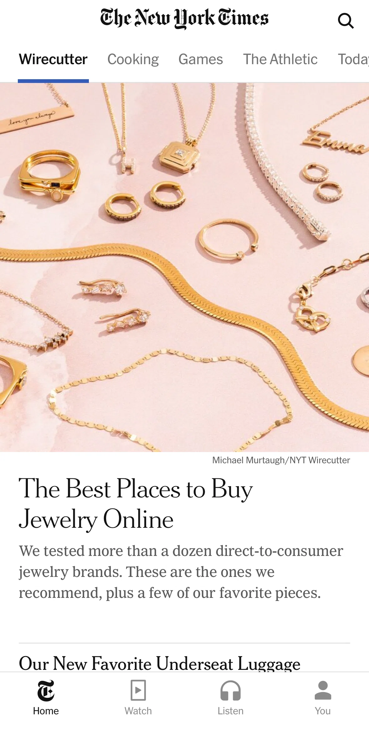 NYTimes Screen screen in the Wirecutter flow