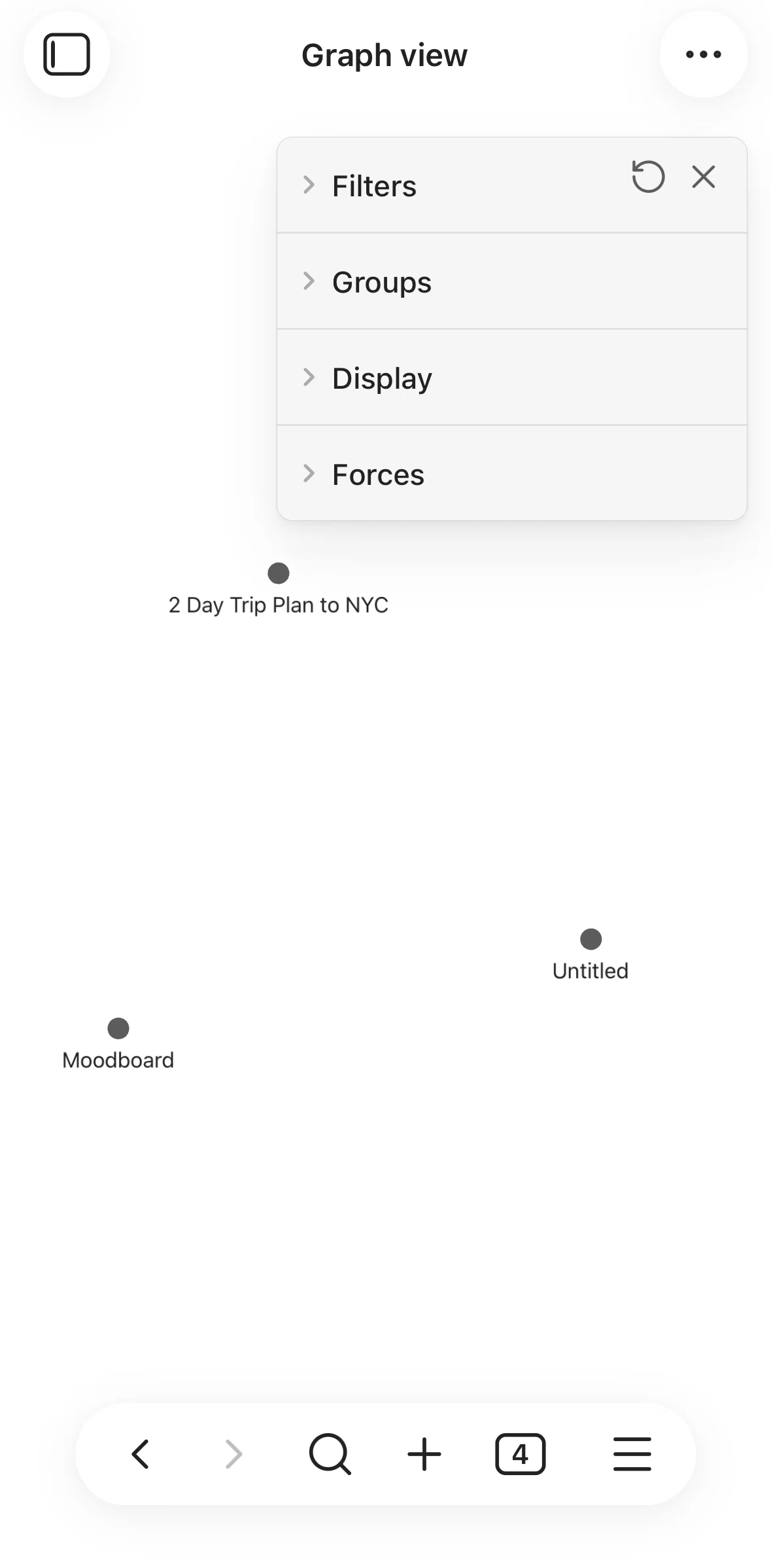 Obsidian Screen screen in the Editing graph appearance flow