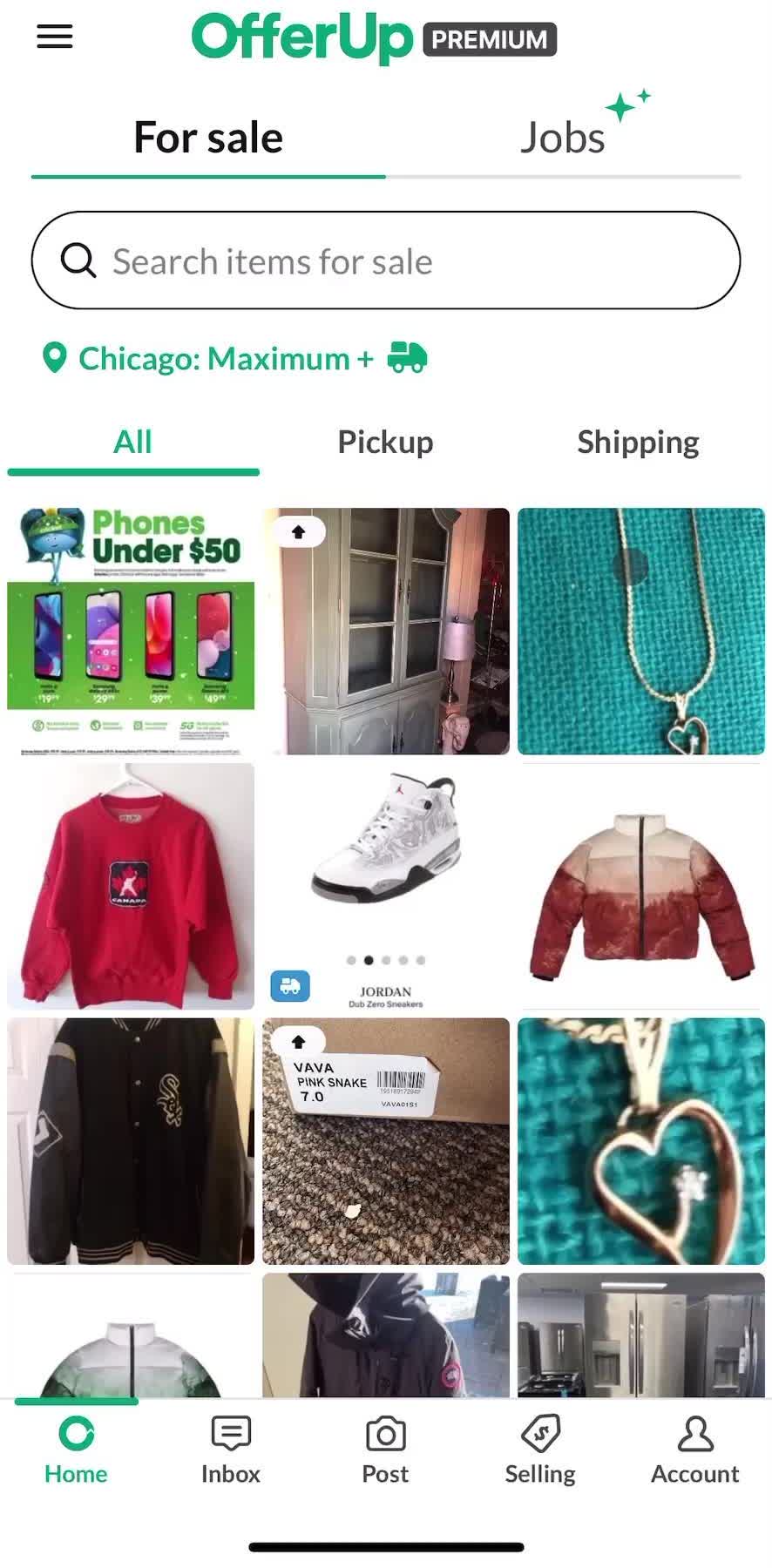 Offer Up Home screen in the Saving flow
