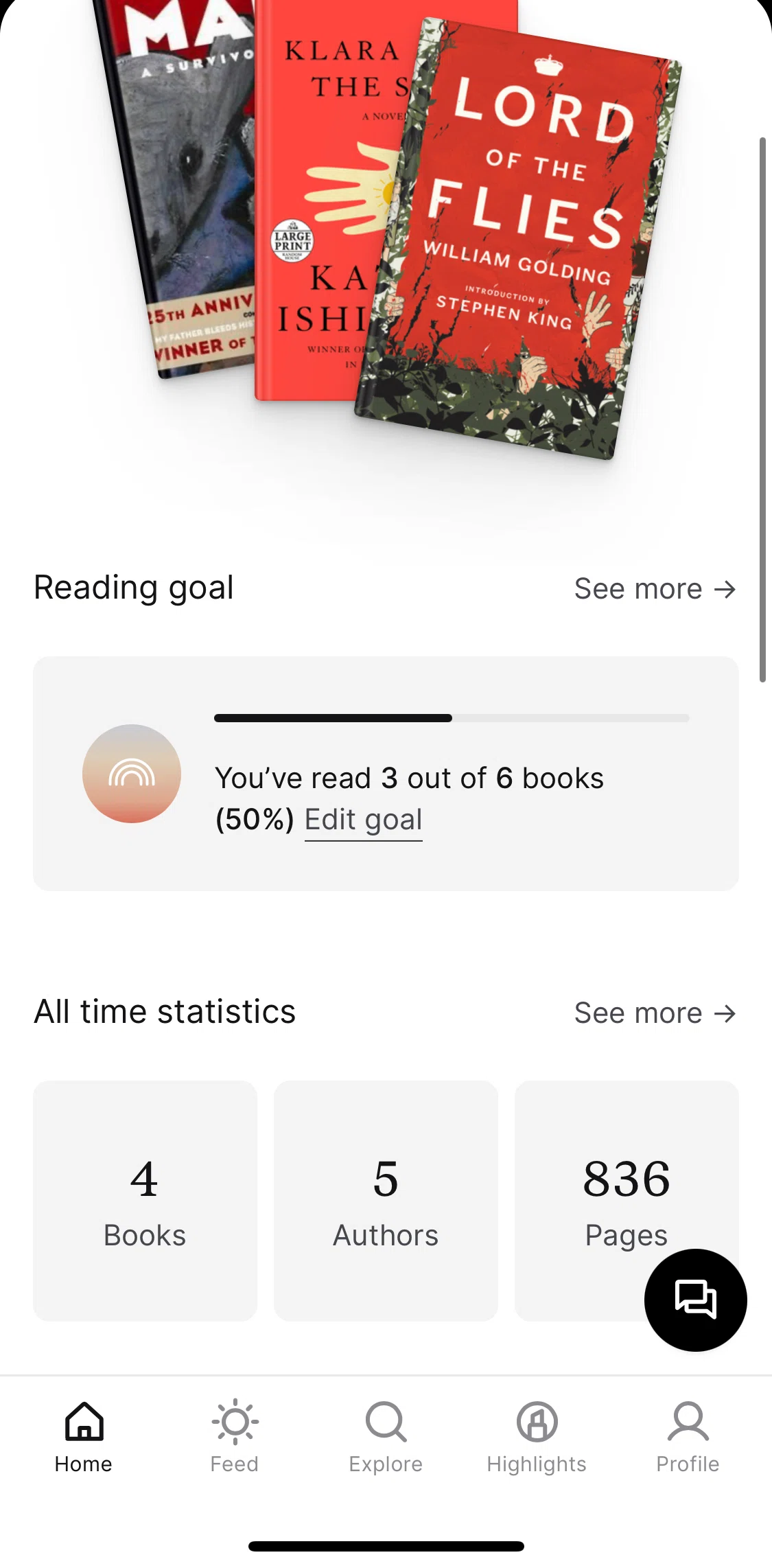 Oku Screen screen in the All-time statistics flow