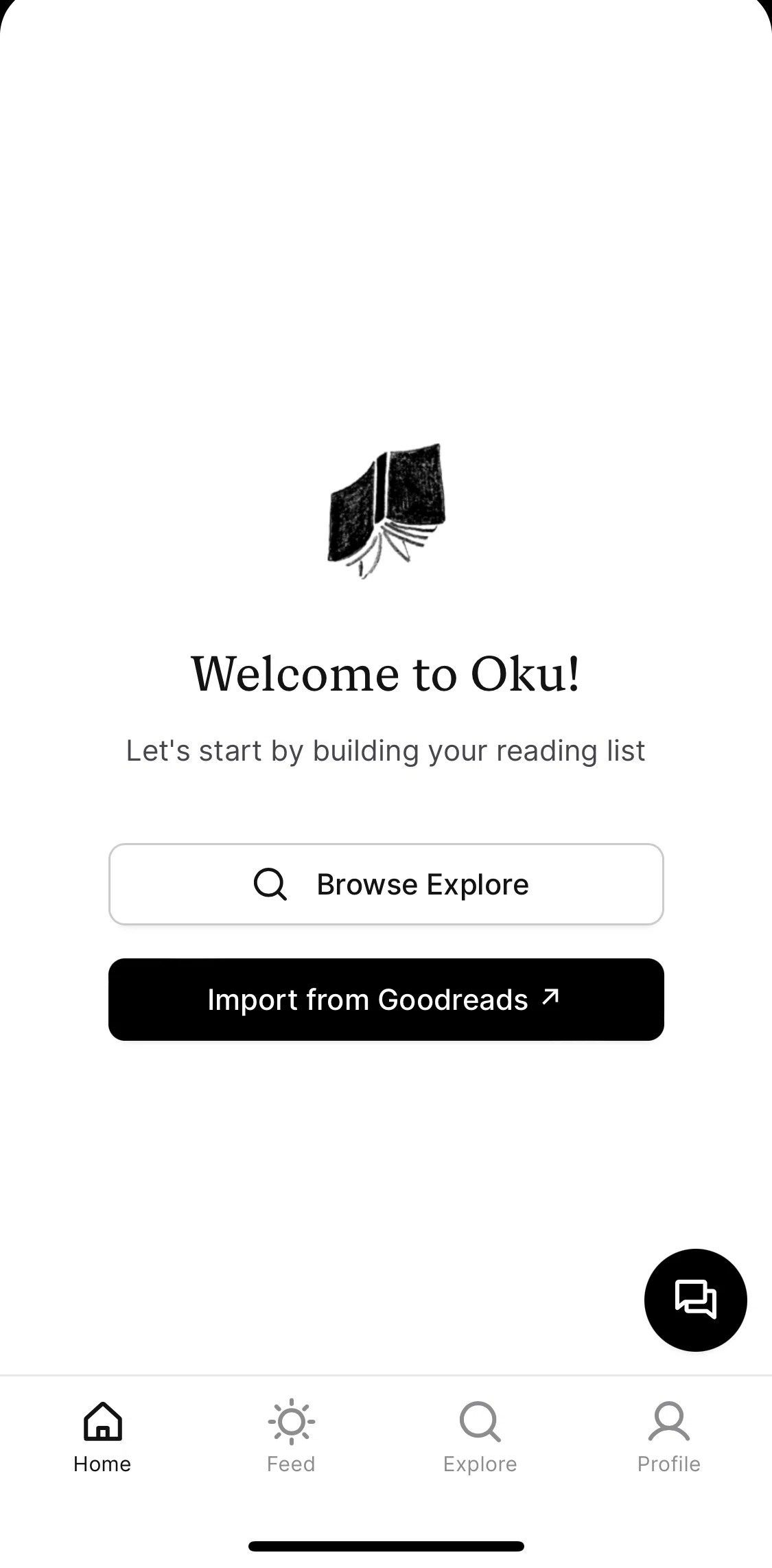 Oku Screen screen in the Home flow