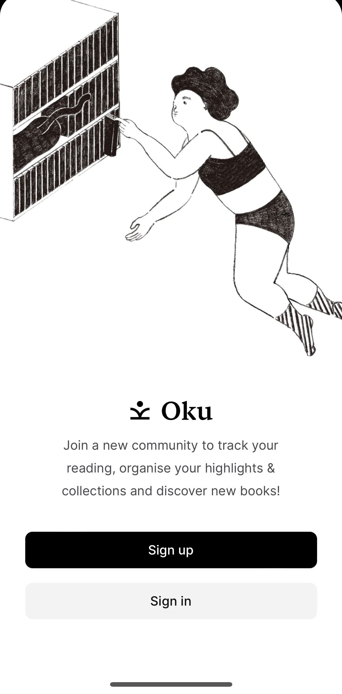 Oku Screen screen in the Logging in flow