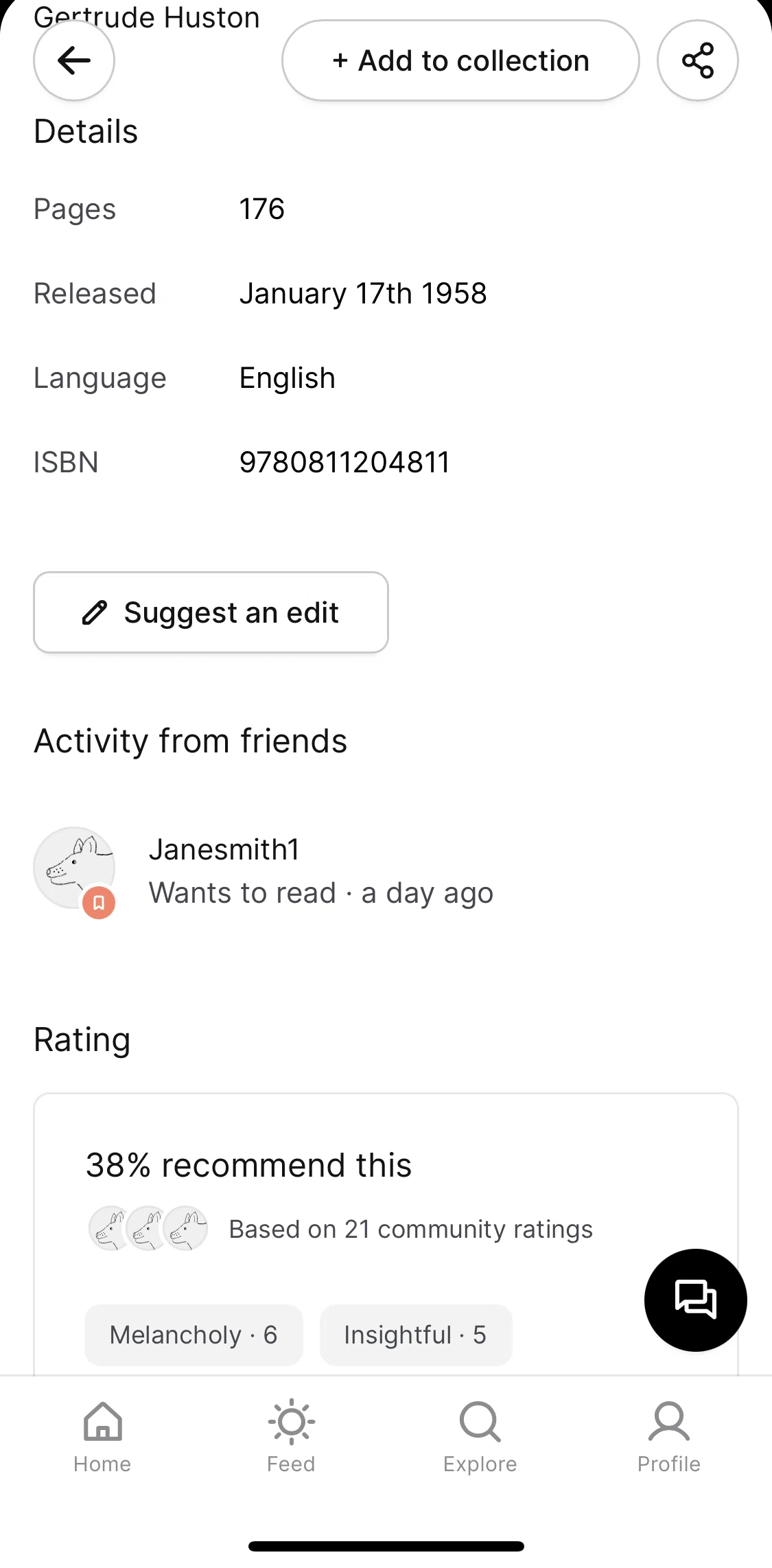 Oku Screen screen in the Suggesting an edit flow