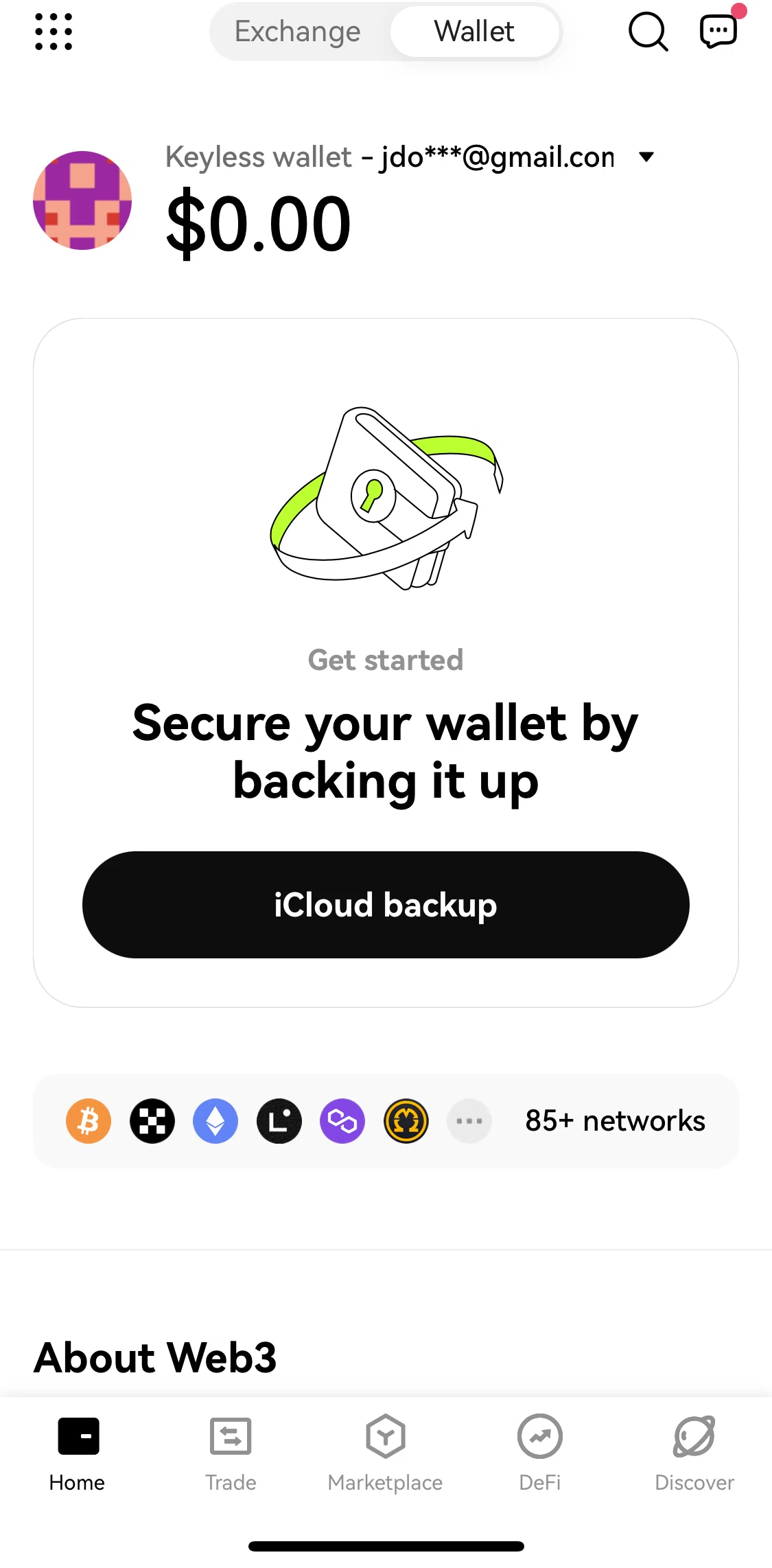 Okx Screen screen in the Assets detail flow