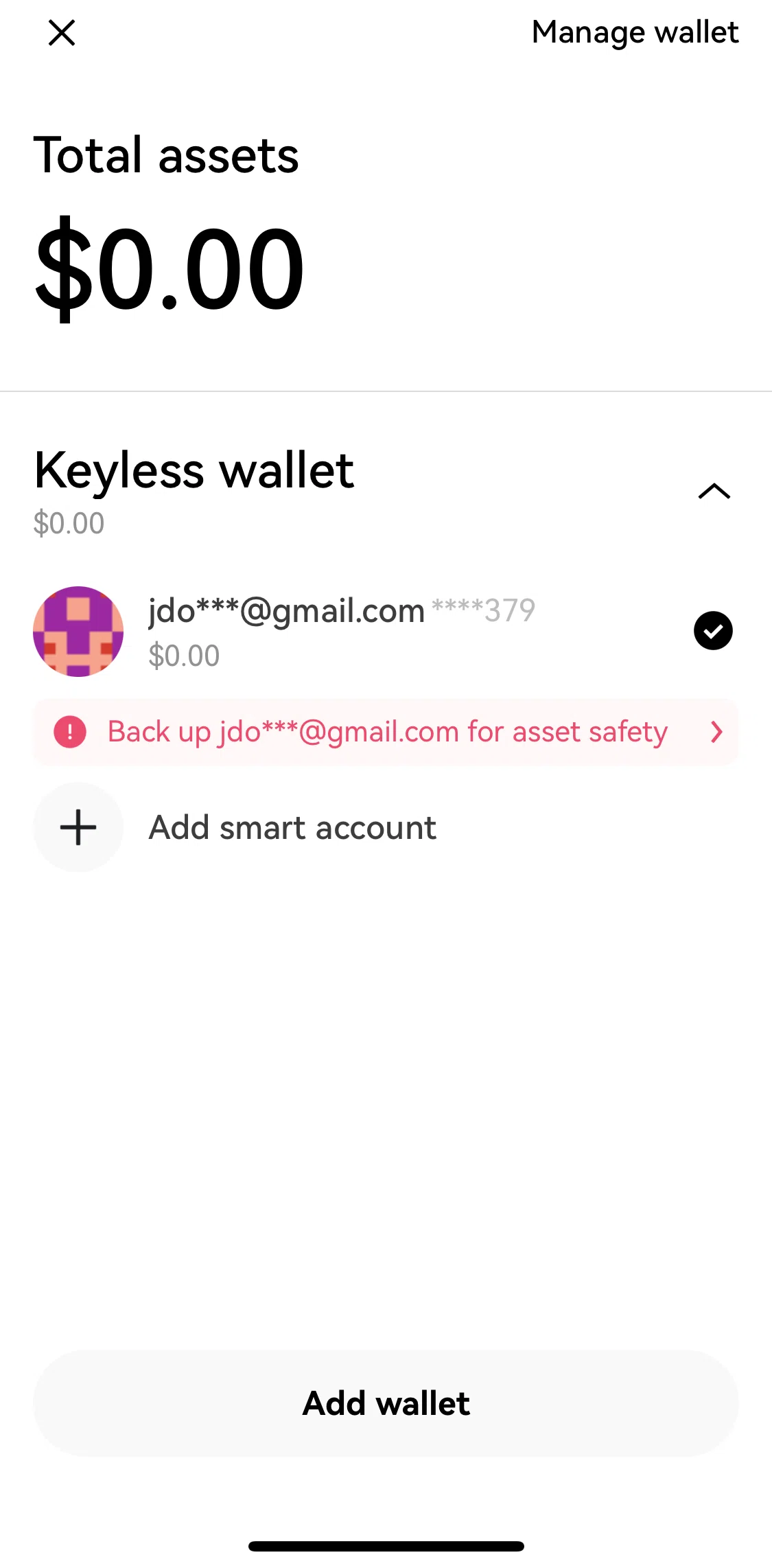Okx Screen screen in the Backing up wallet flow